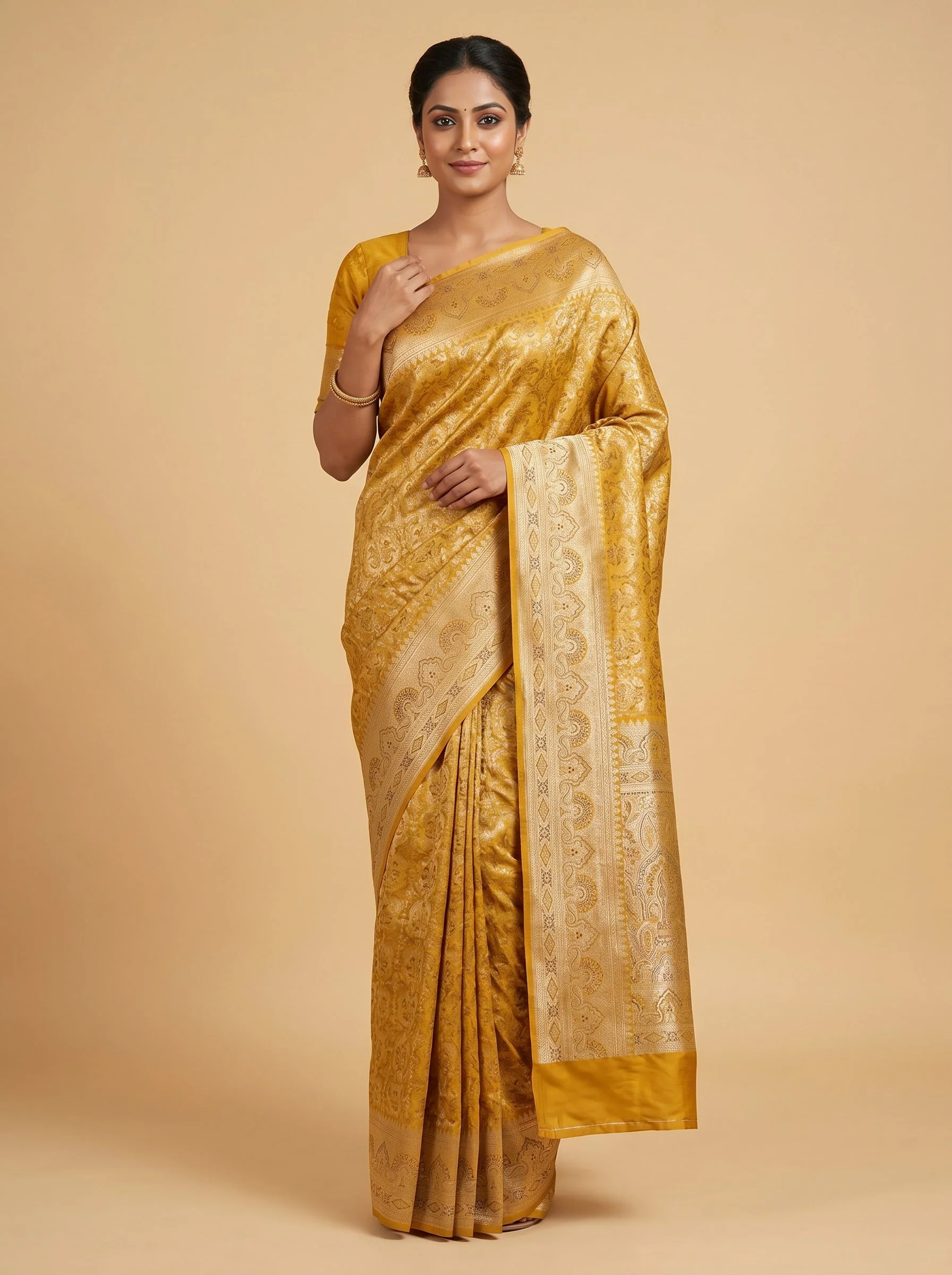 Mustard Toasty Glow Handloom Saree