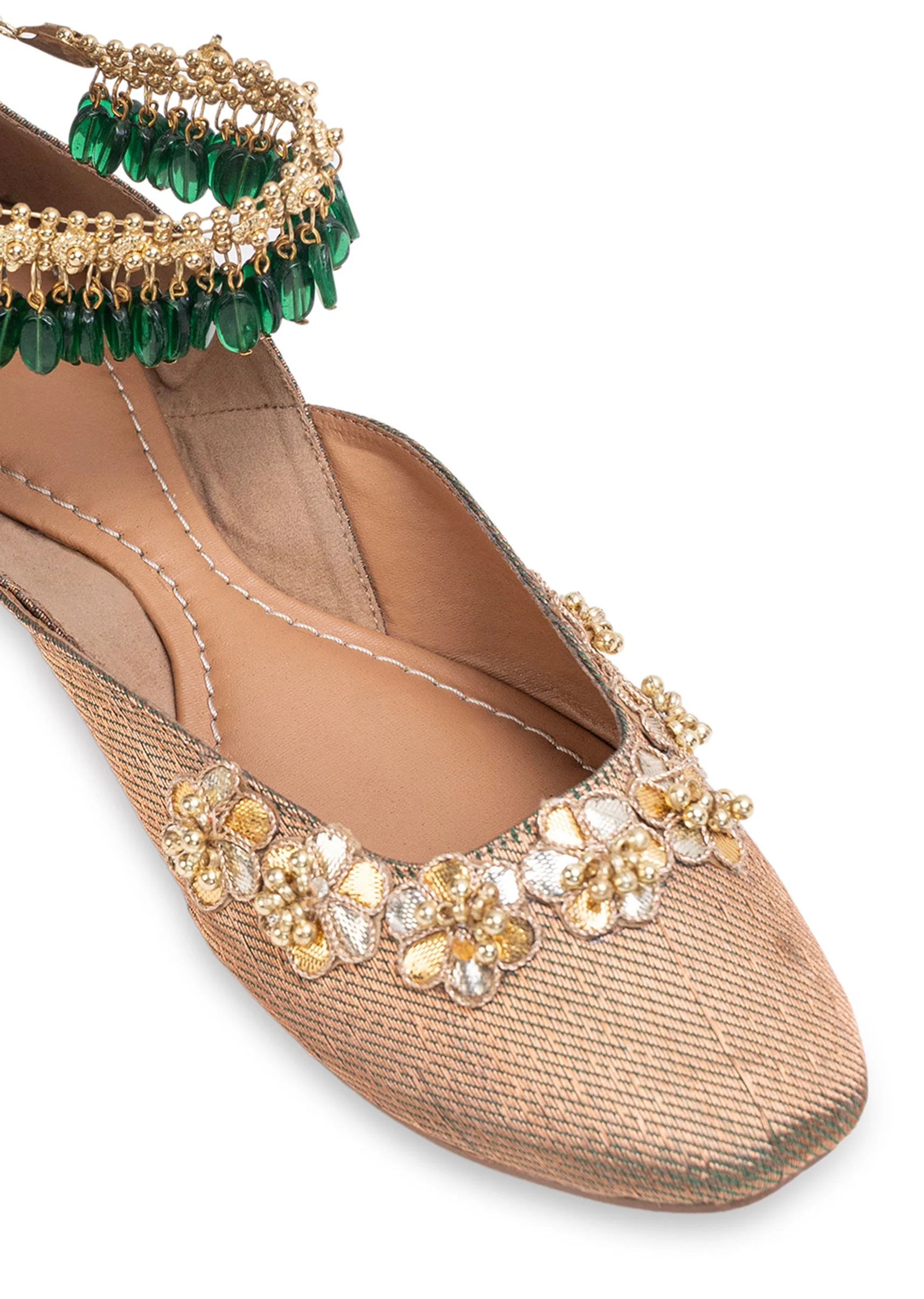 Muted Gold Embellished Jutti - Image 3