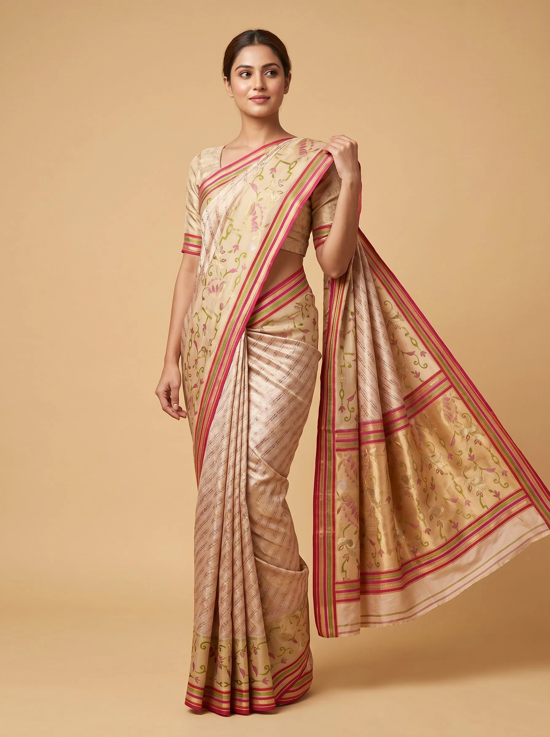 Mystic Silver Handloom Saree