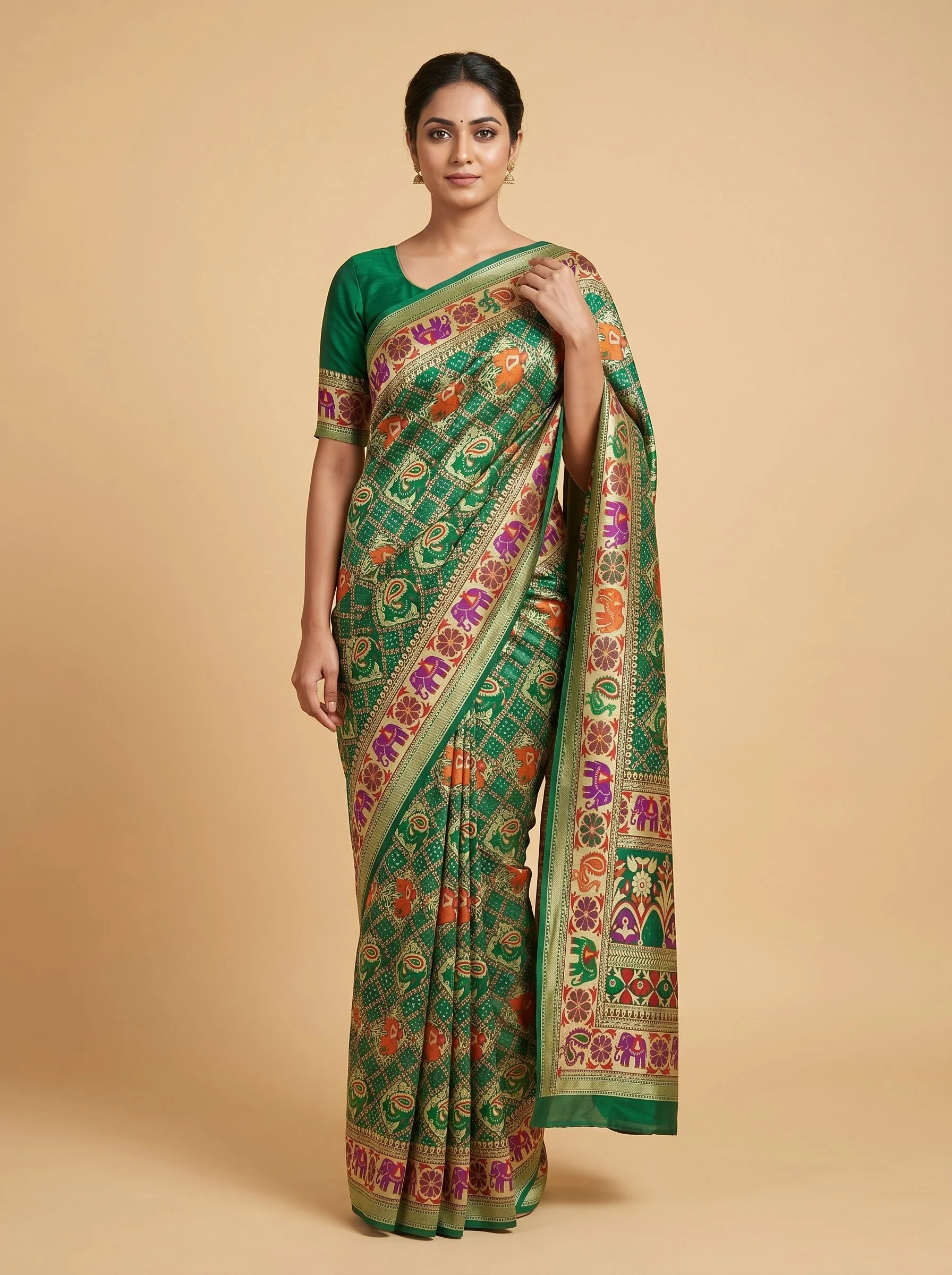 Natural Flax Handloom Saree