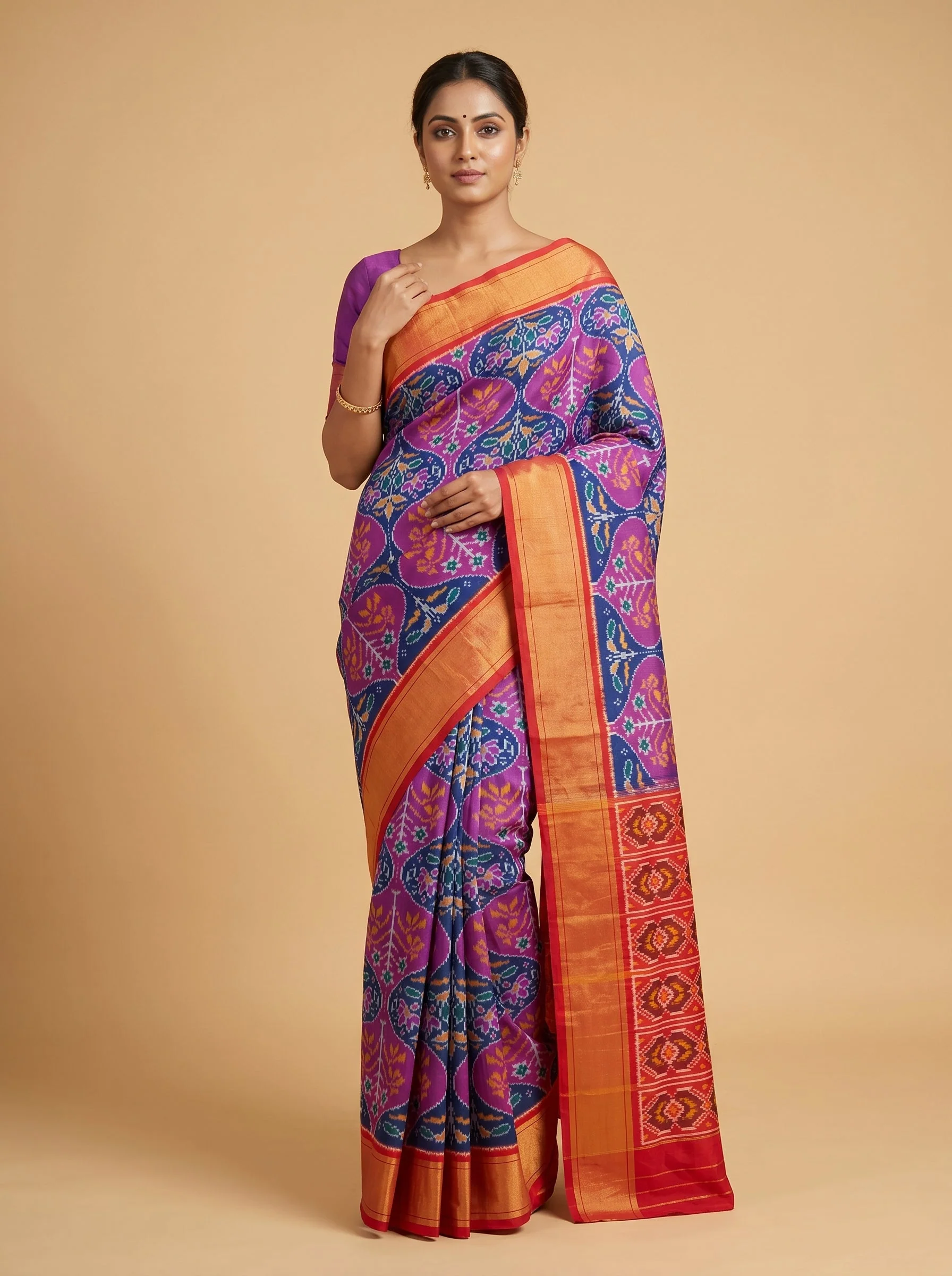 Navy Blue Deep Handloom Saree