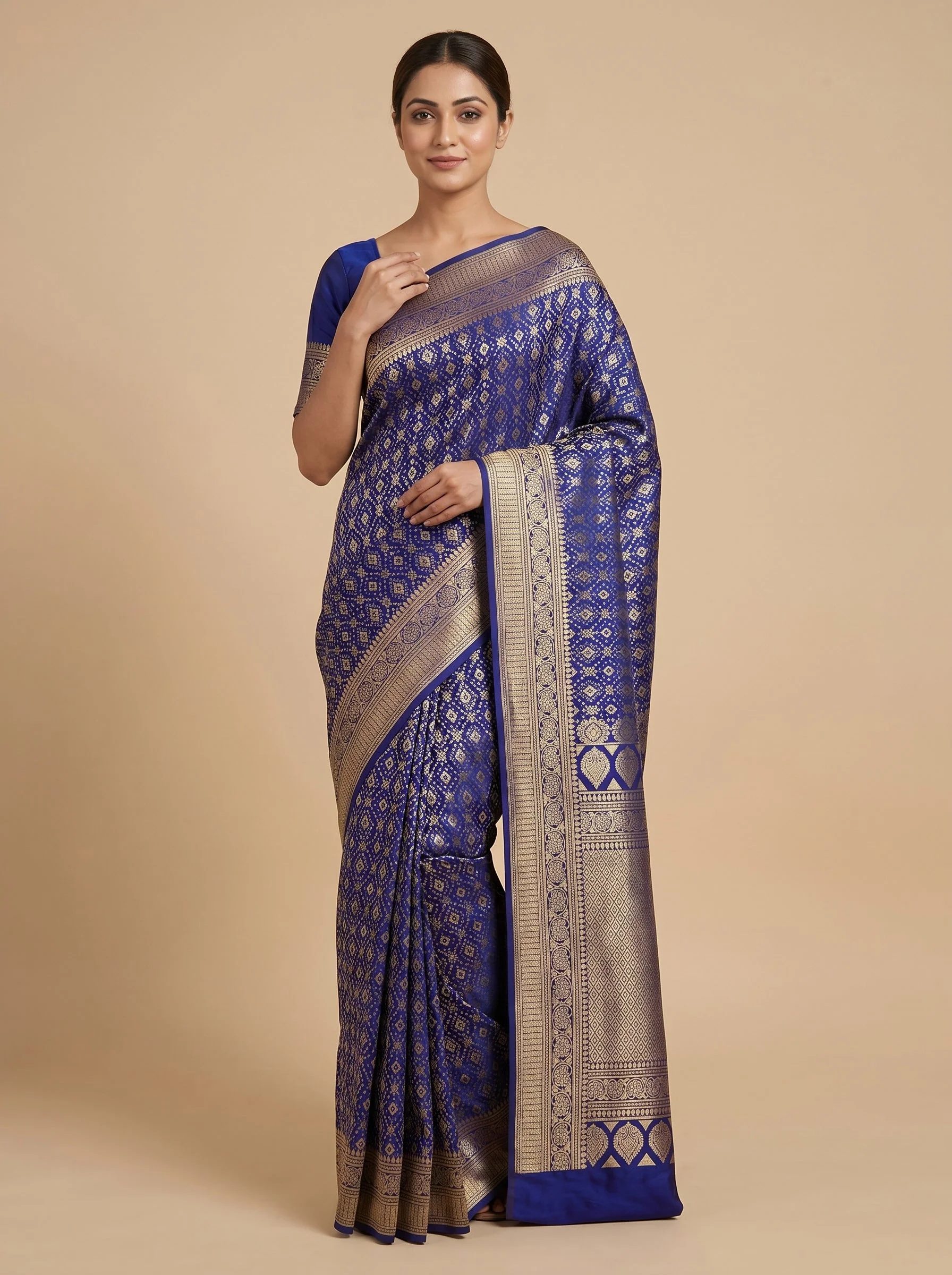 Navy Blue Midnight Loom Handloom Saree