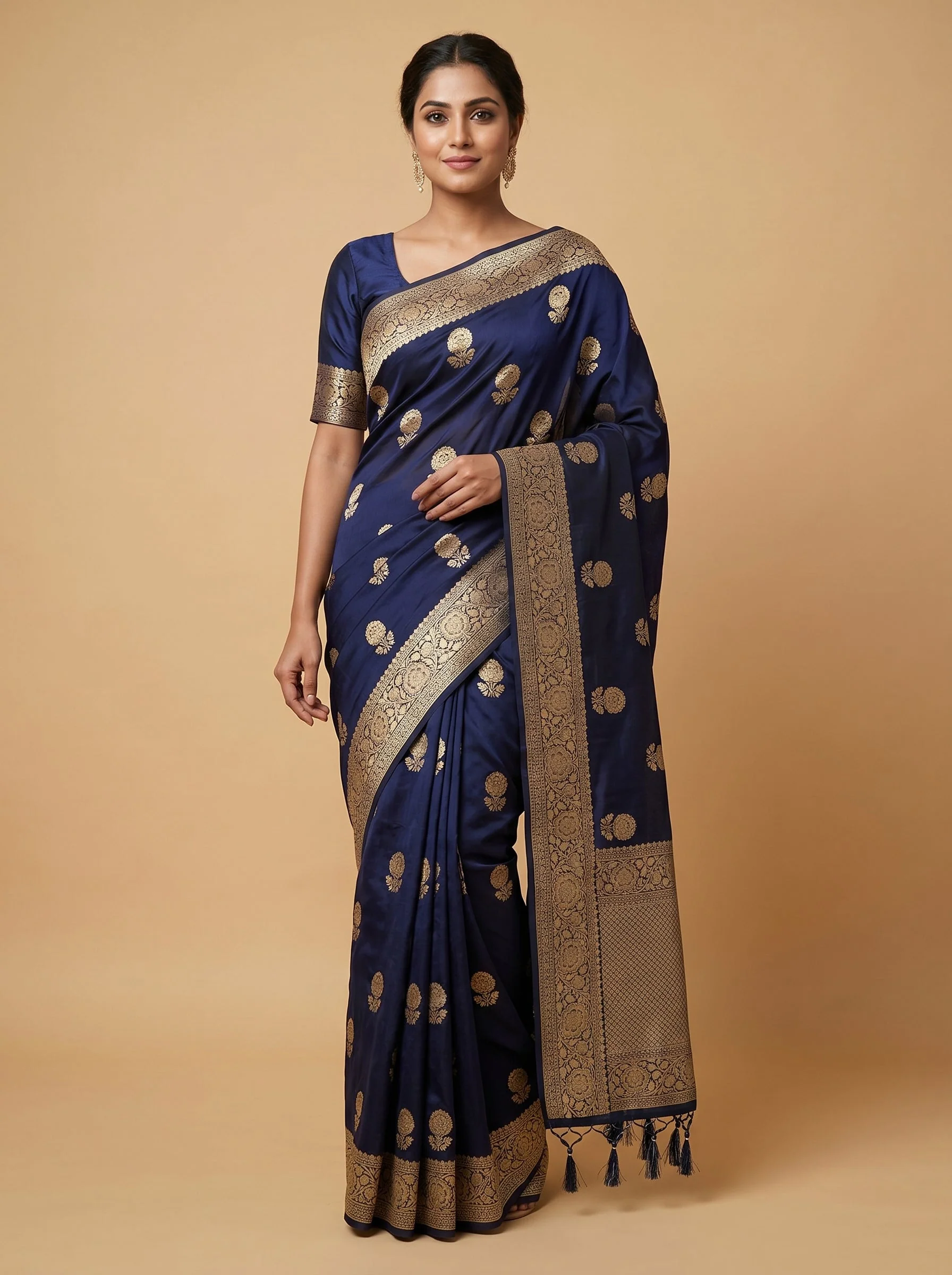Navy Blue Twilight Loom Handloom Saree