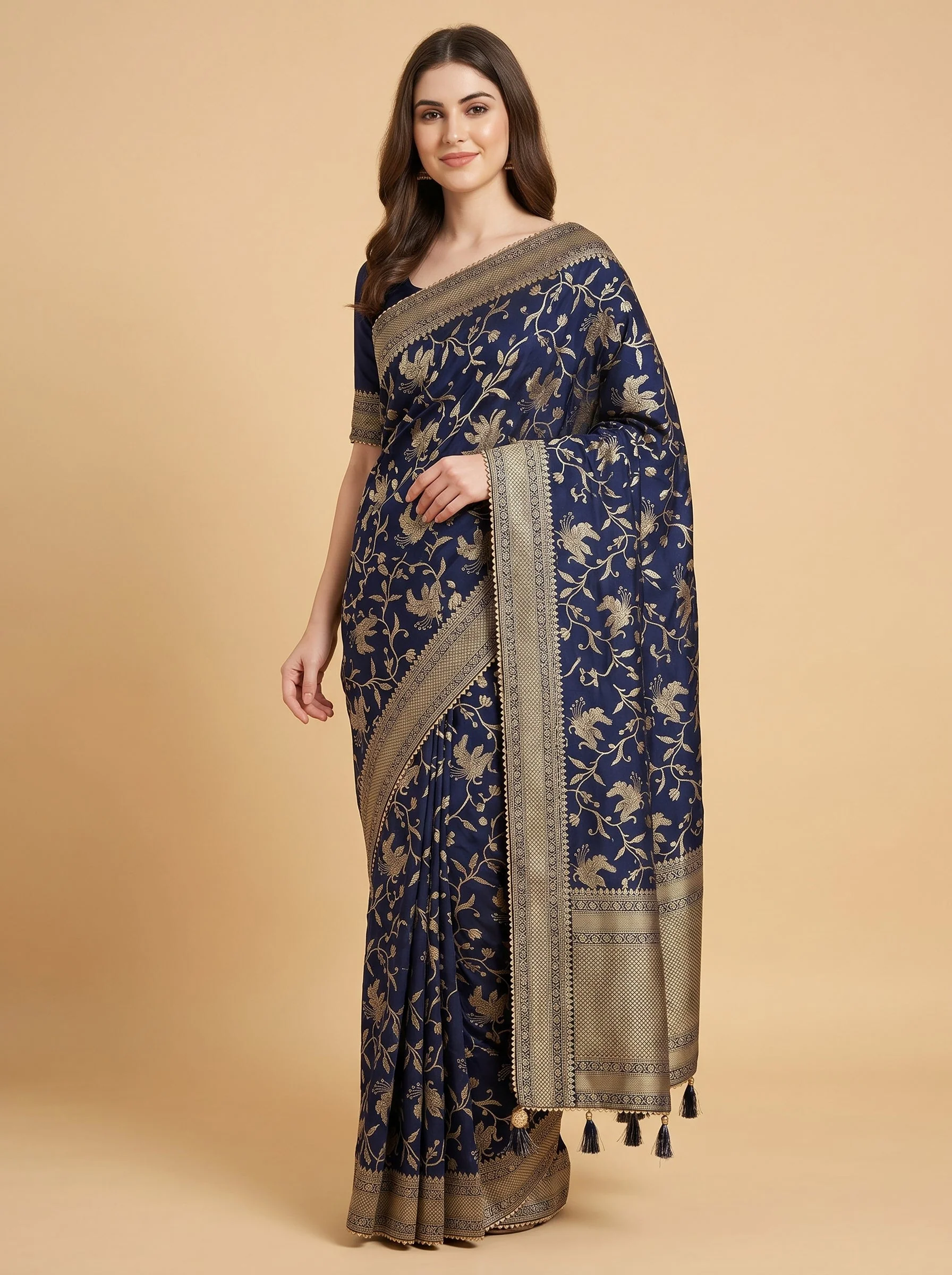 Navy Ink Glow Saree
