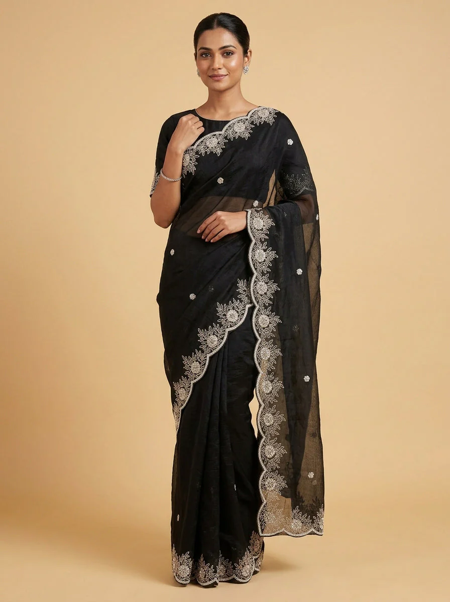 Noir Black Classic Evening Saree