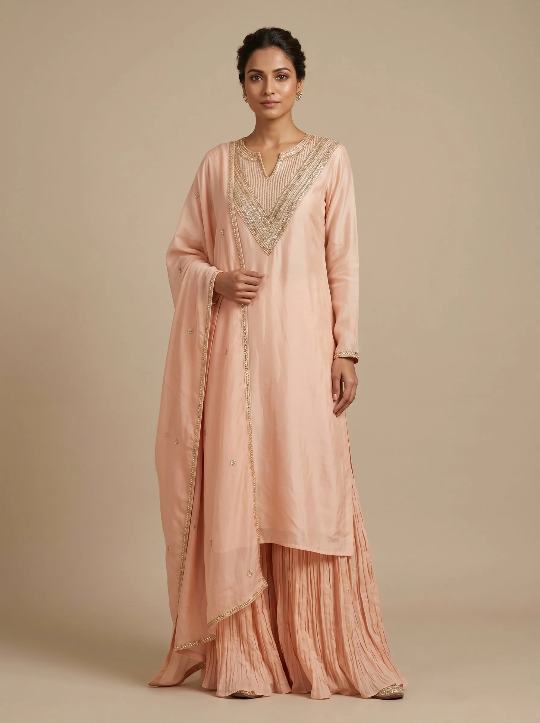 Nude Peach Palazzo Set