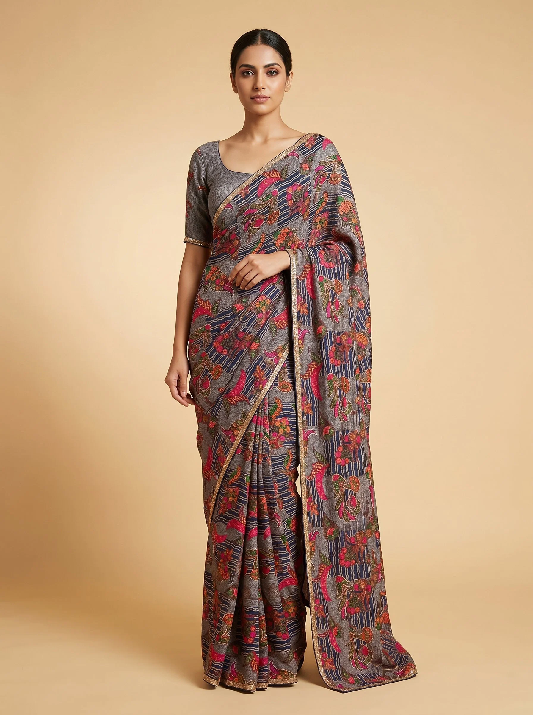 Ocean Blue Charm Saree