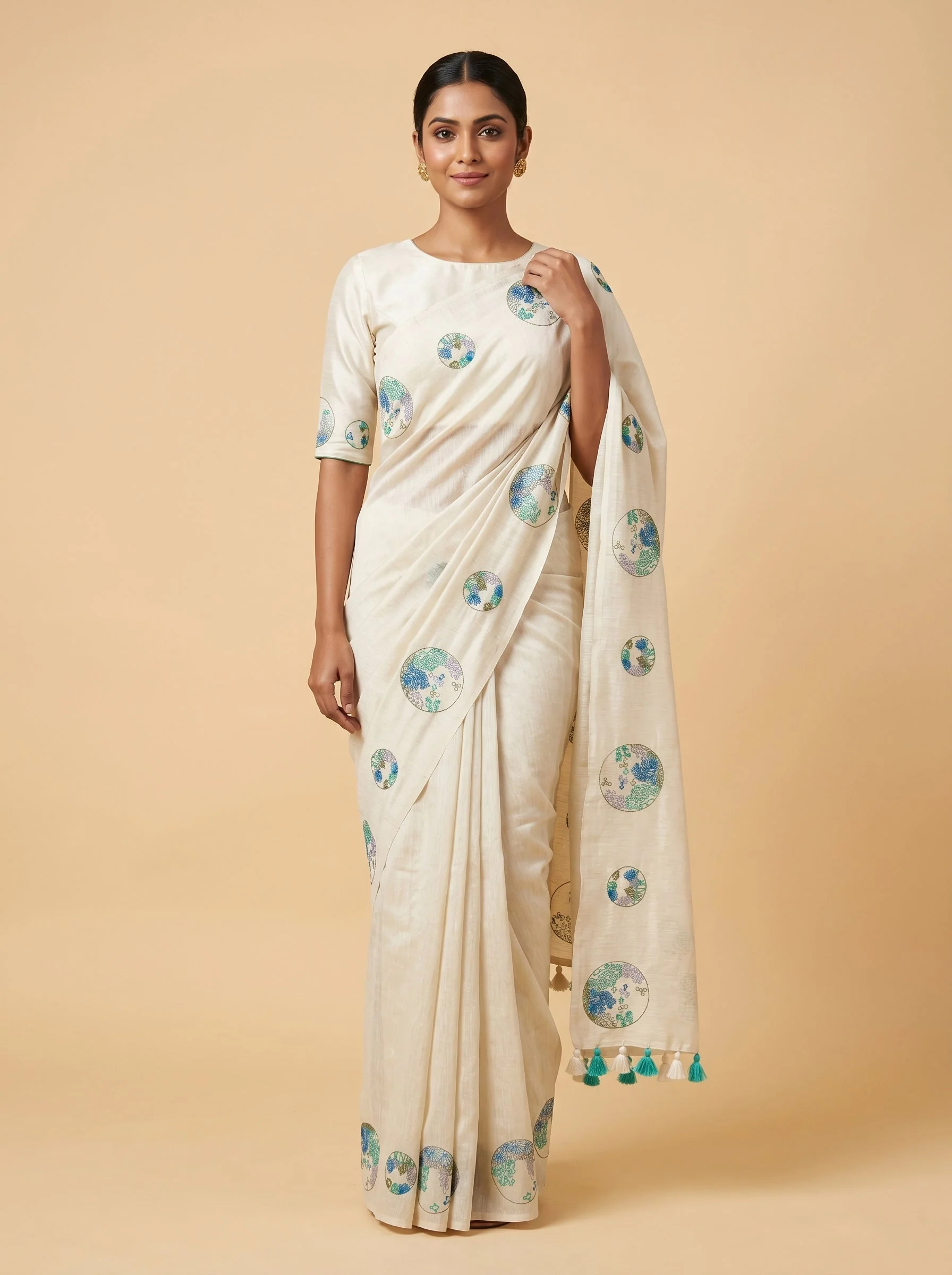 Ocean Blue Shine Saree