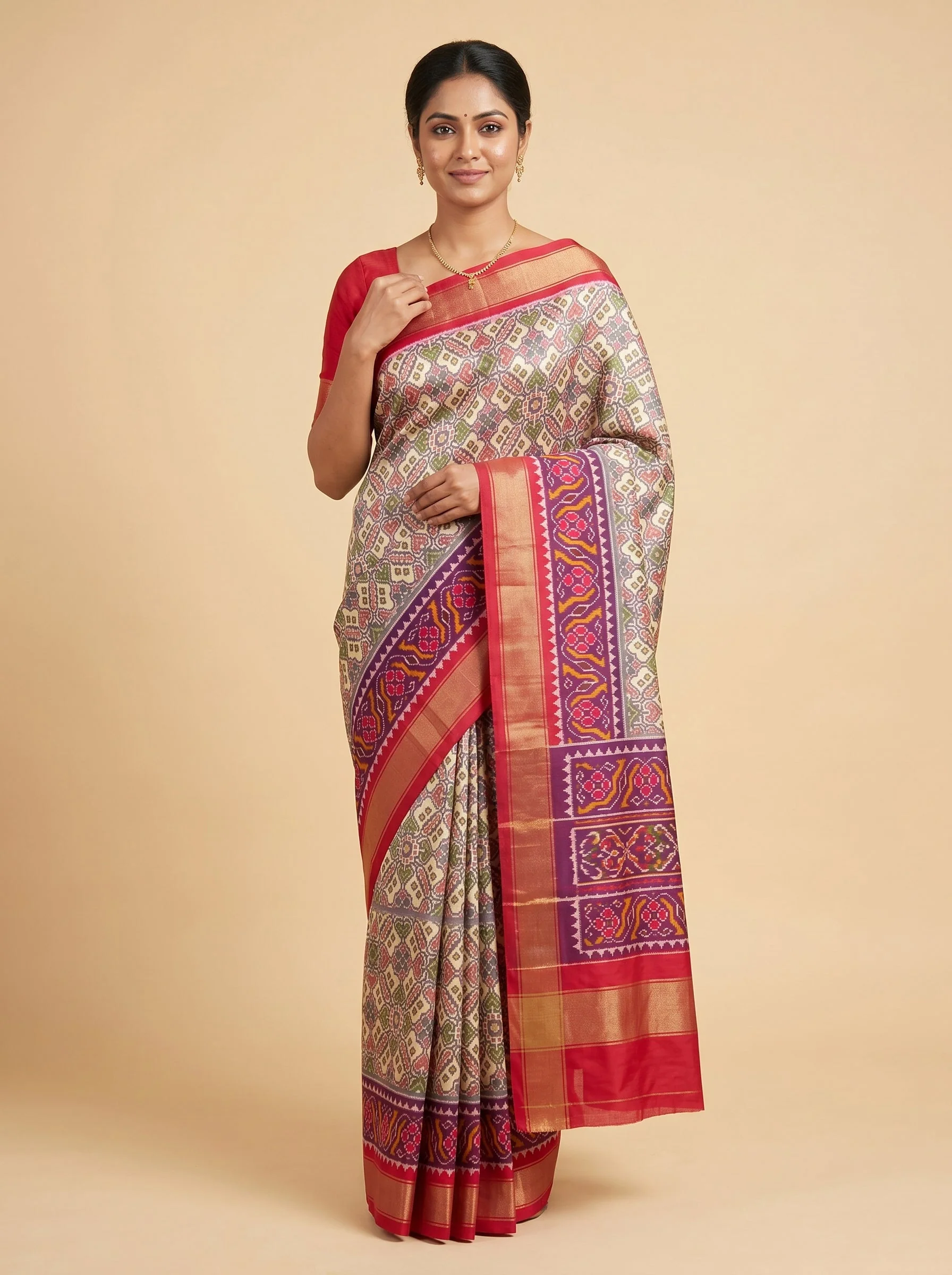 Off White Clean Loom Handloom Saree
