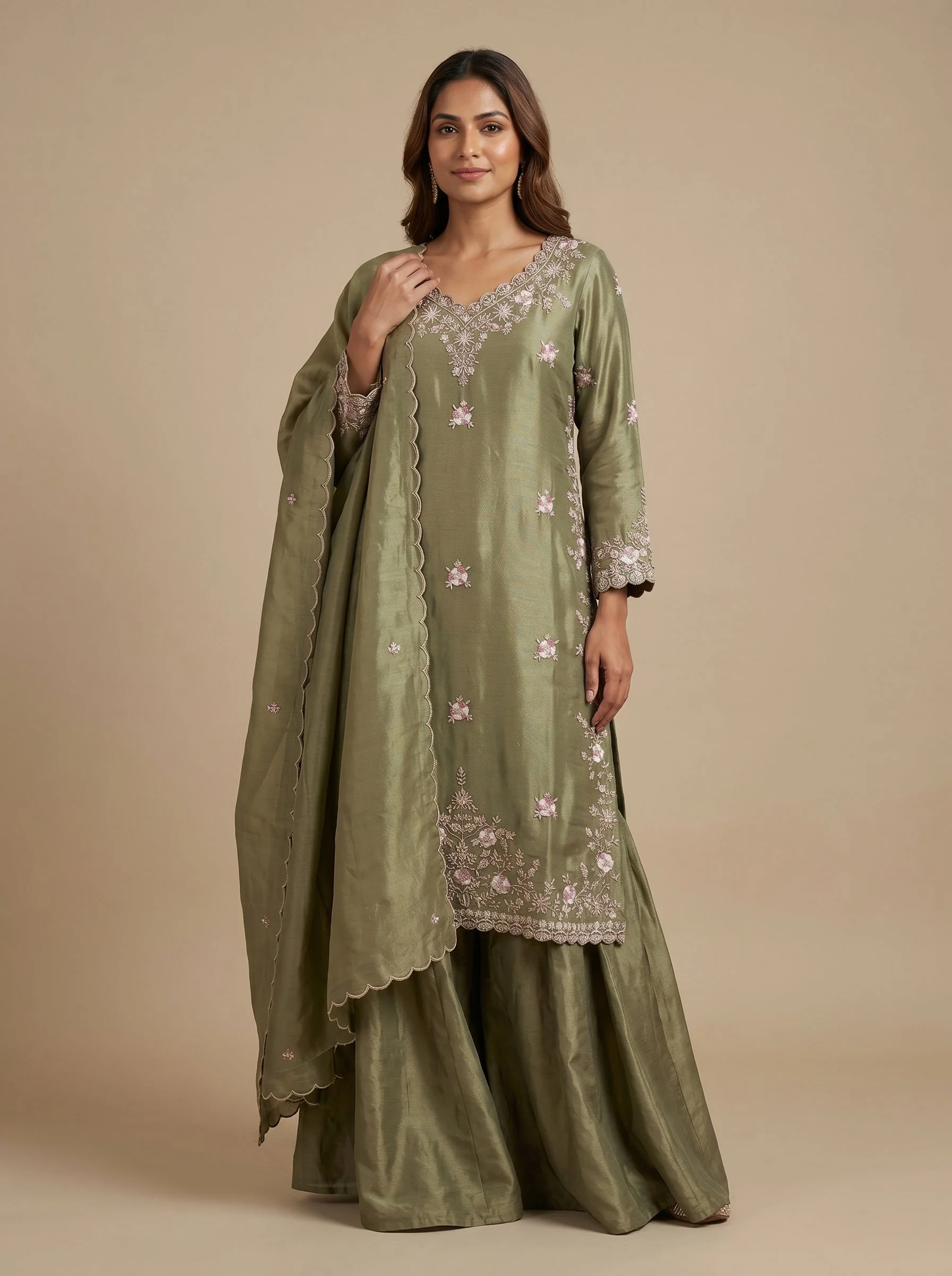Olive Green Palazzo Set