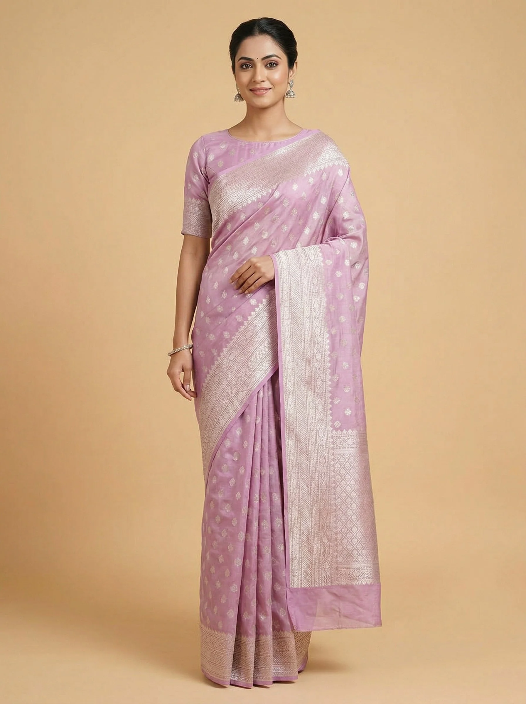Onion Pink Handloom Saree