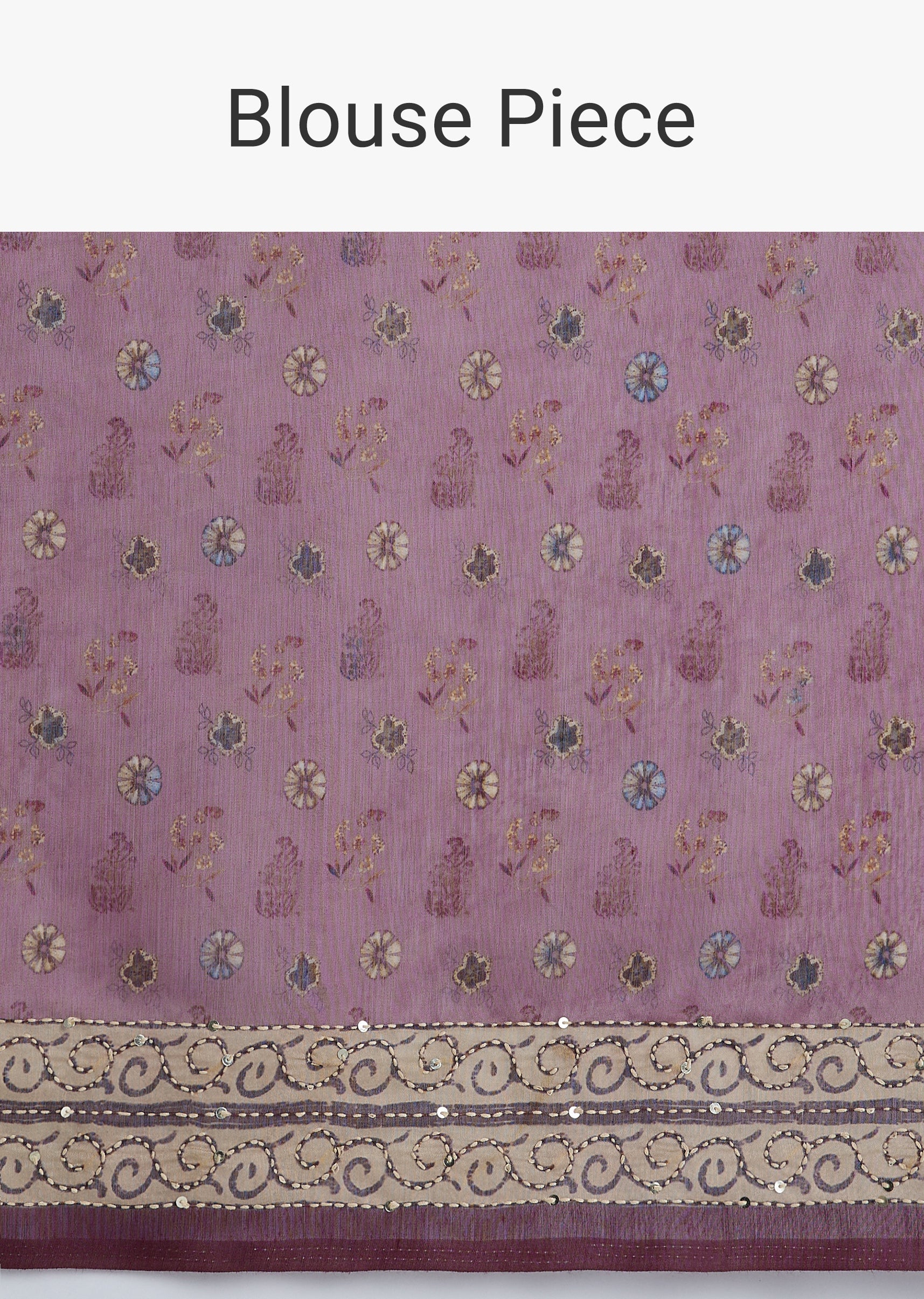 Onion Pink Linen Printed Saree With Traditional Ajrakh Print - Image 10