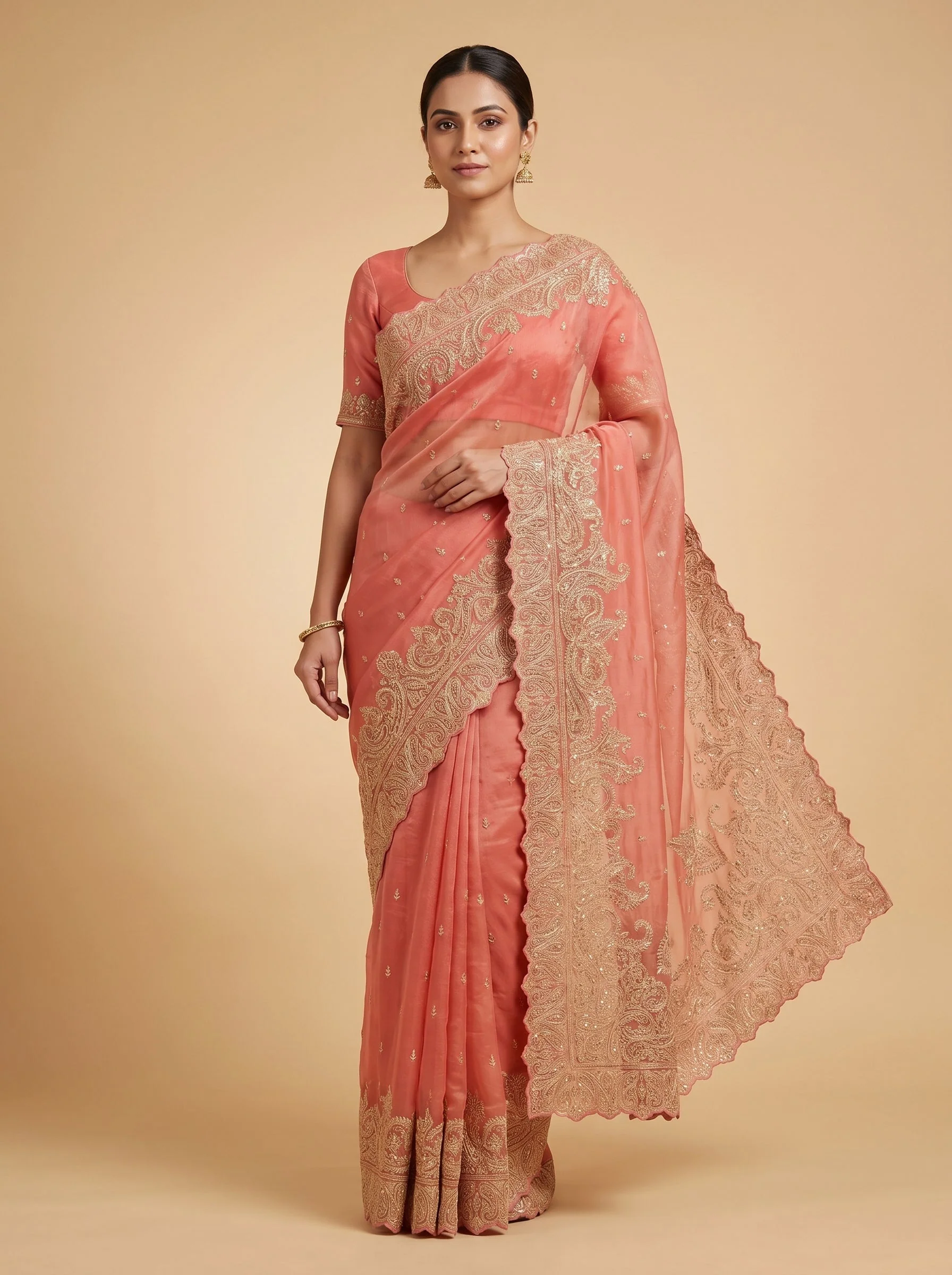 Onion Pink Shine Saree