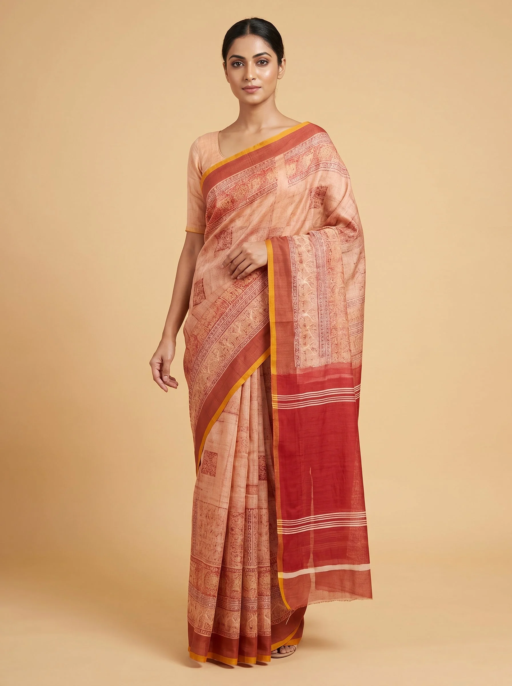 Onion Pink Soft Handloom Saree