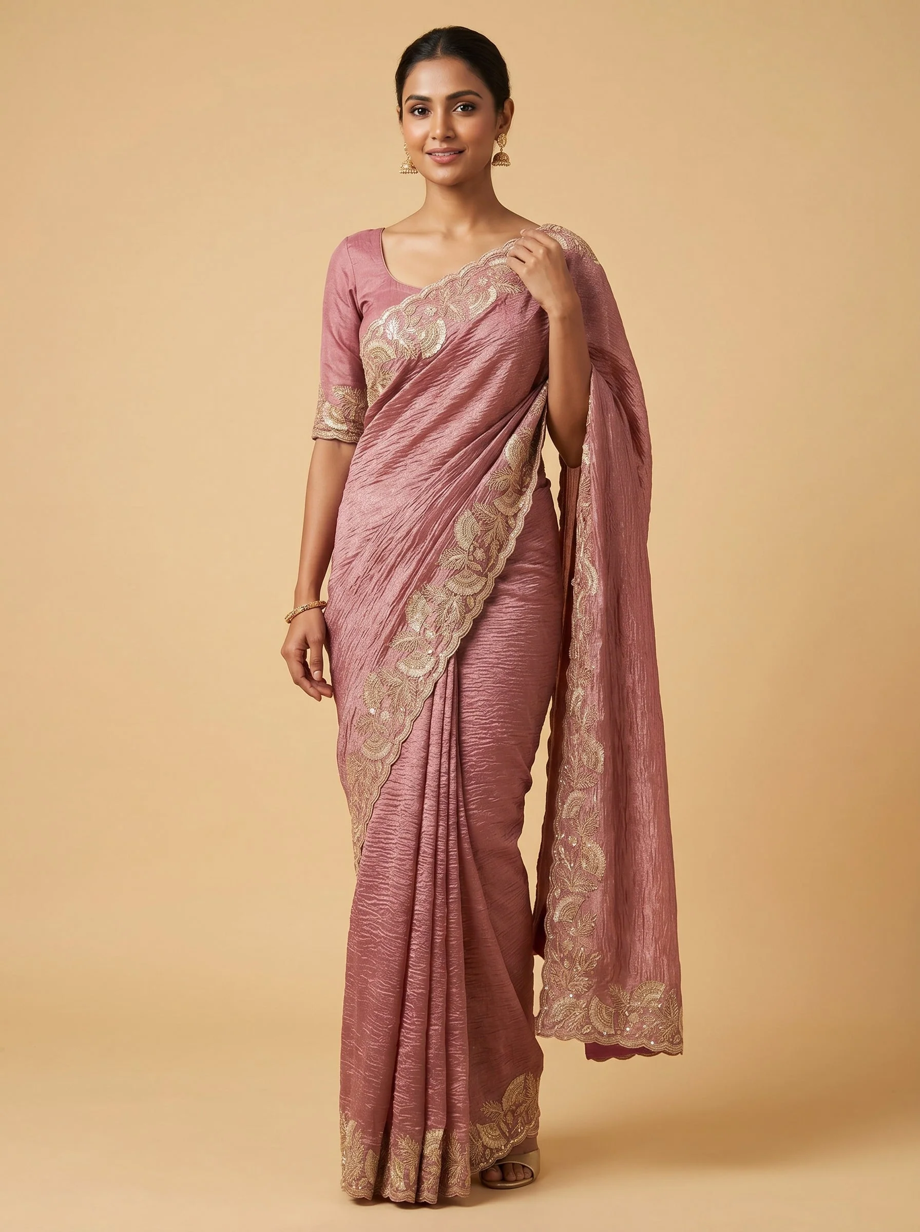 Onion Tint Glow Saree