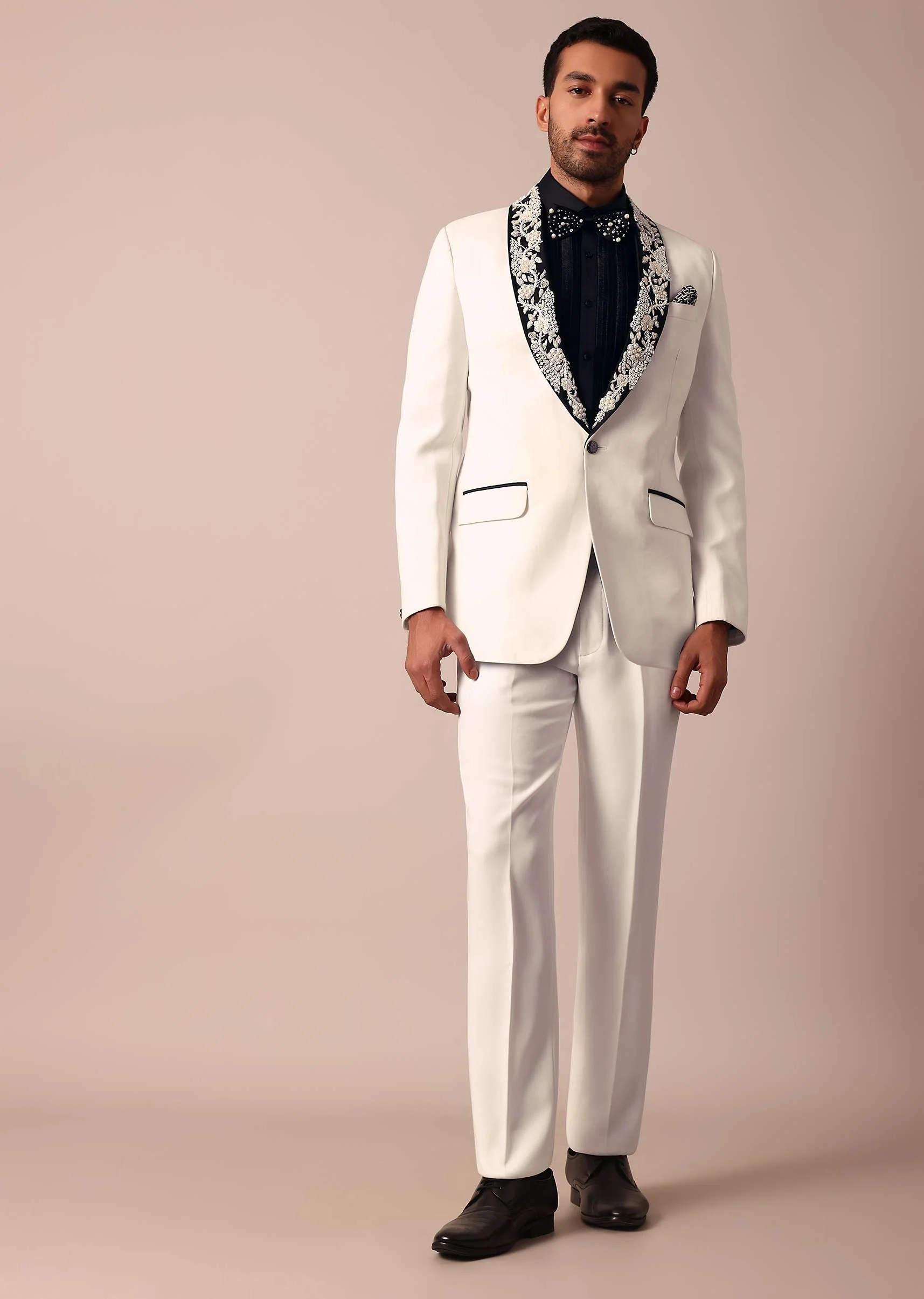 Opulent White Stylish Tuxedo For Men - Image 4