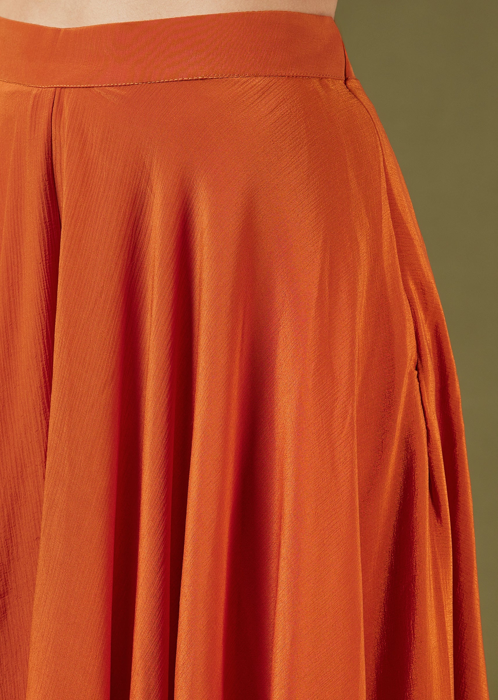 Orange Sequinned Cape Palazzo Set - Image 7