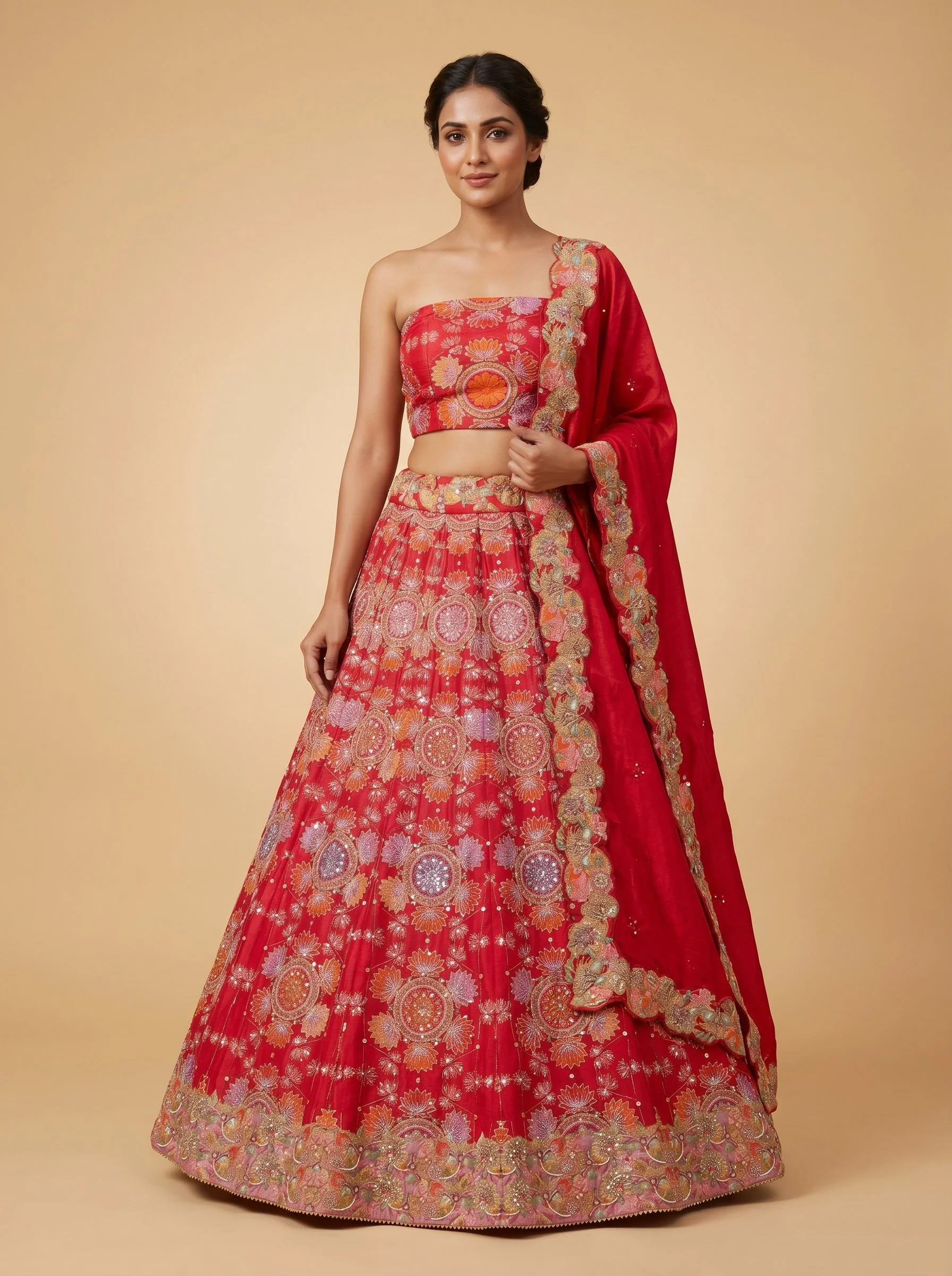 Orange Sunset Bridesmaid Lehenga
