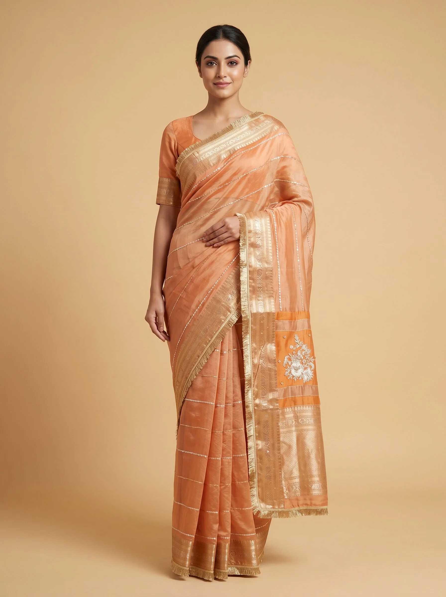 Orange Zest Charm Saree