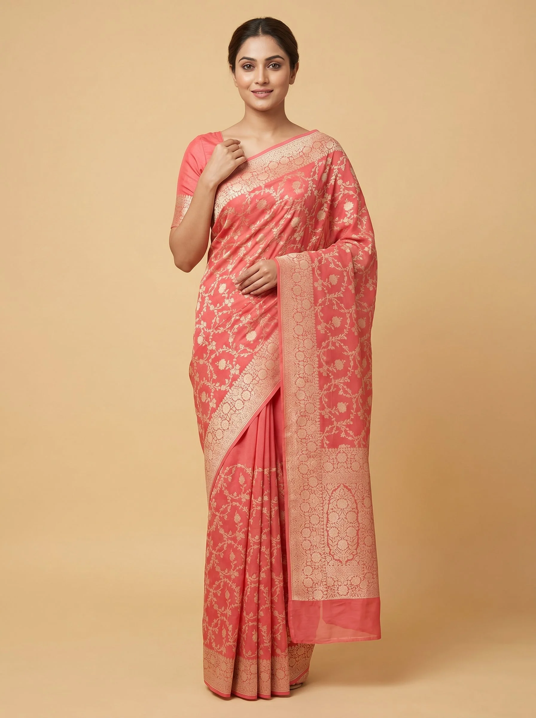 Orange Zesty Tone Handloom Saree