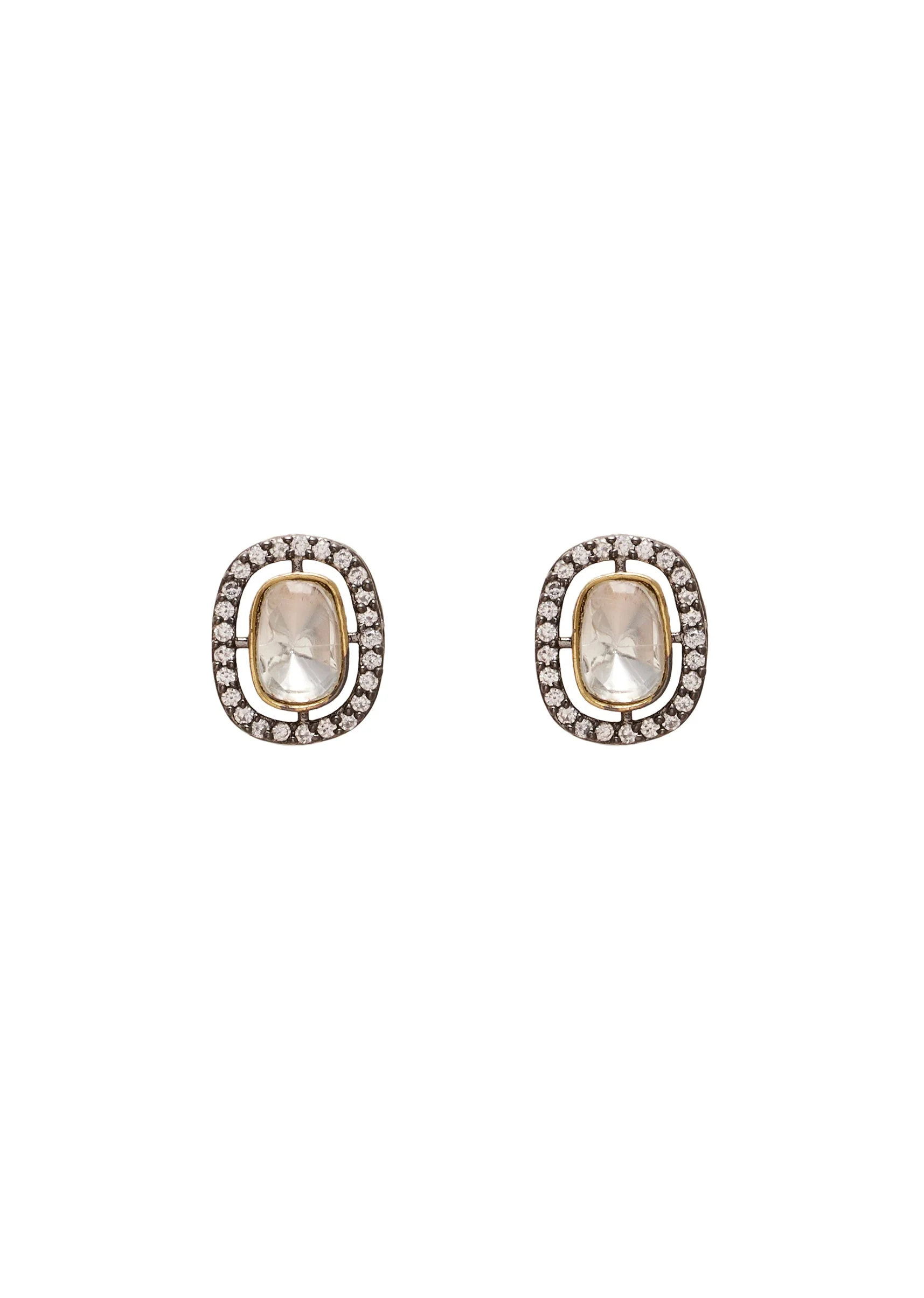 Oval Zirconia Statement Earrings