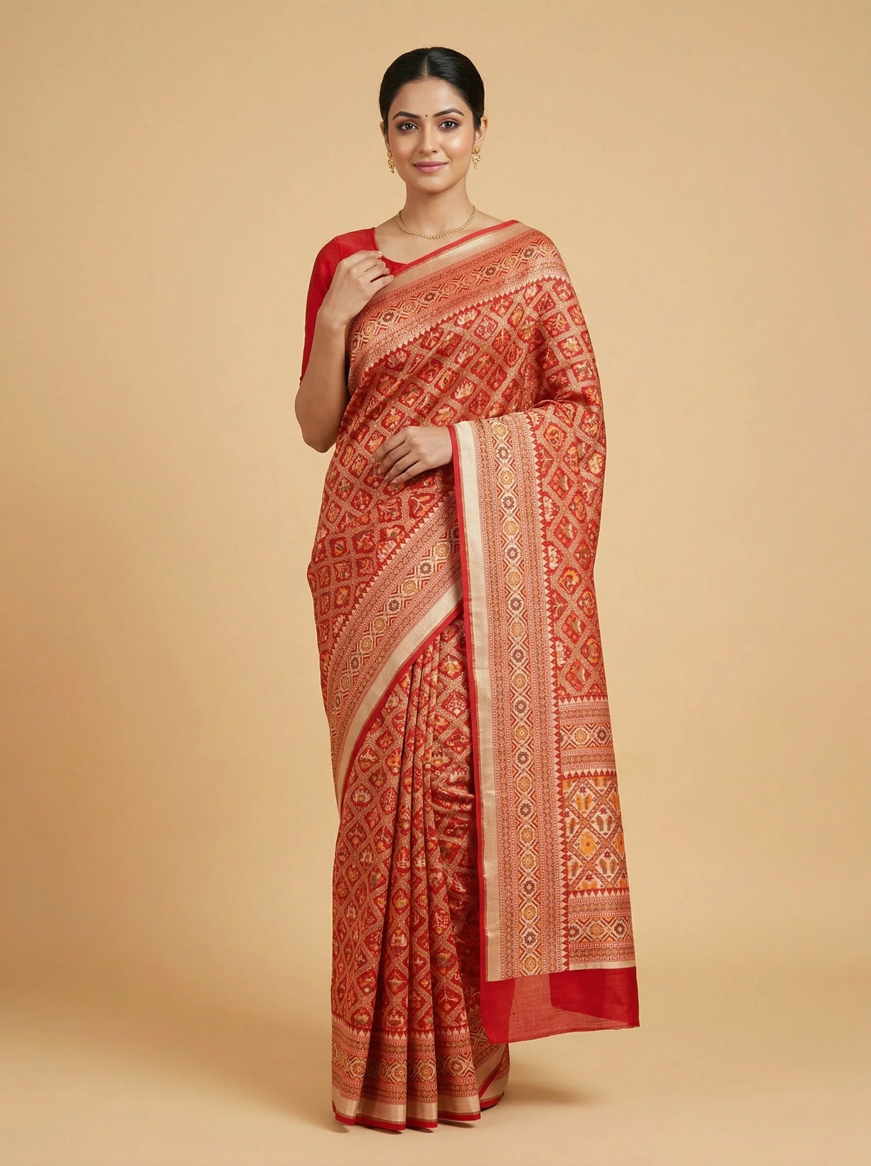 Oxblood Dark Red Handloom Saree