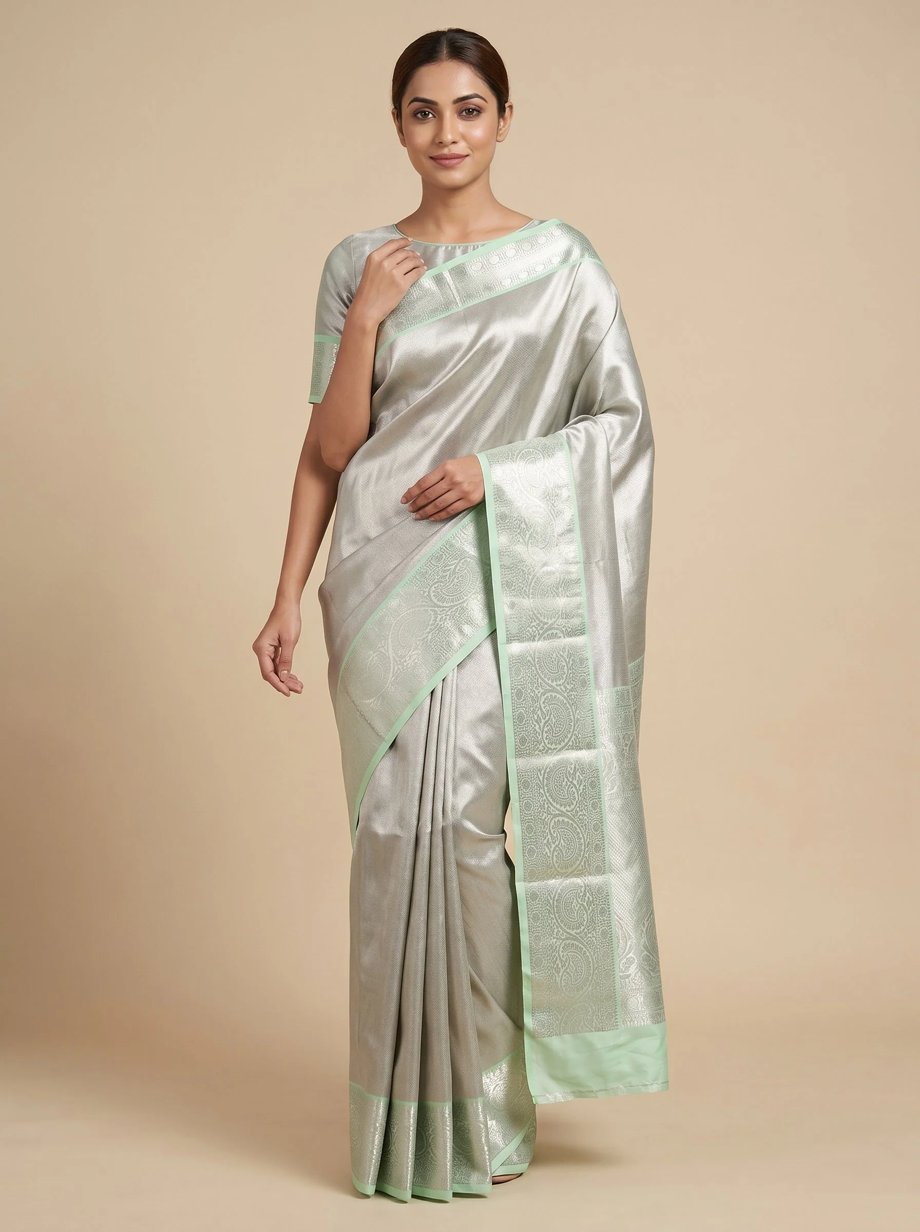Pastel Green Soft Meadow Handloom Saree