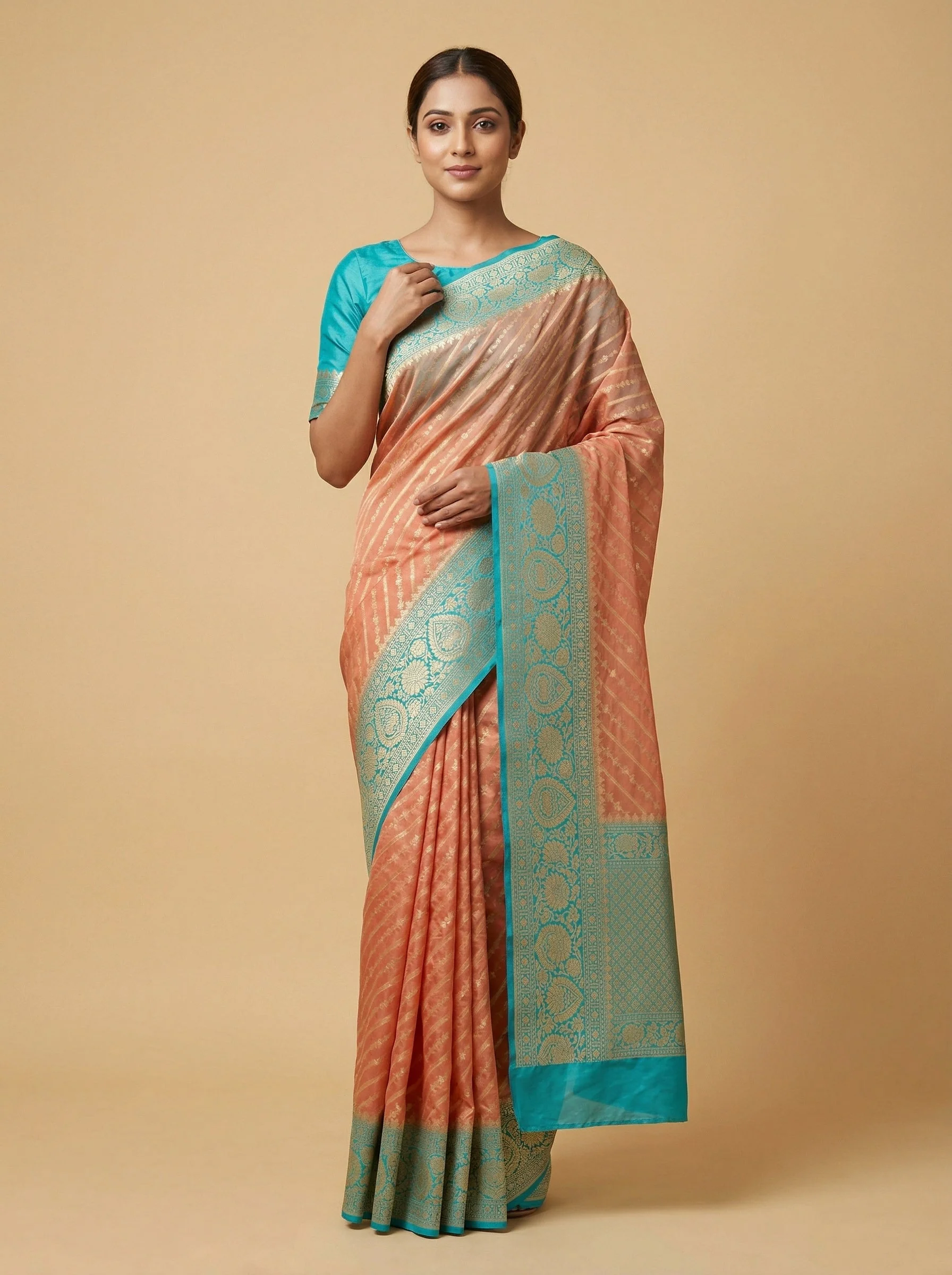 Peach Blushed Handloom Saree