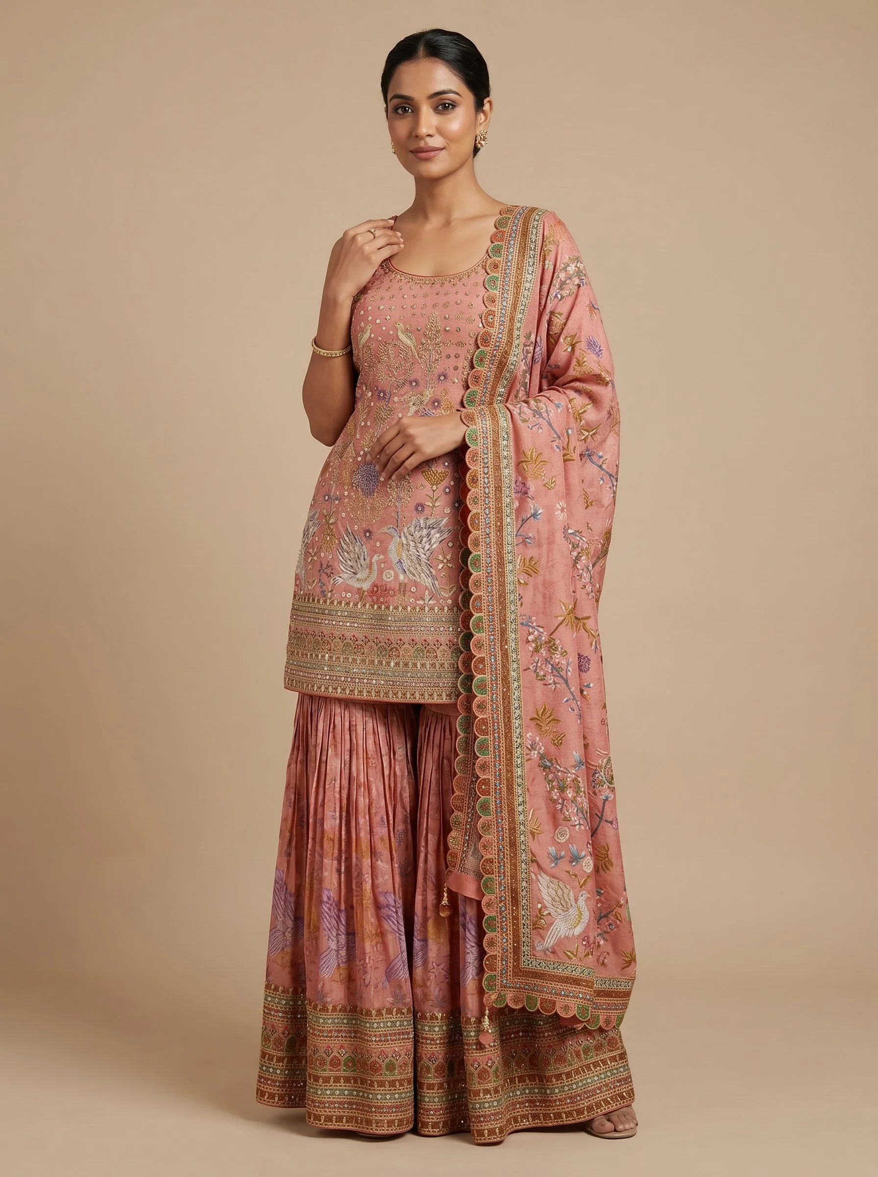 Peach Coral Palazzo Set