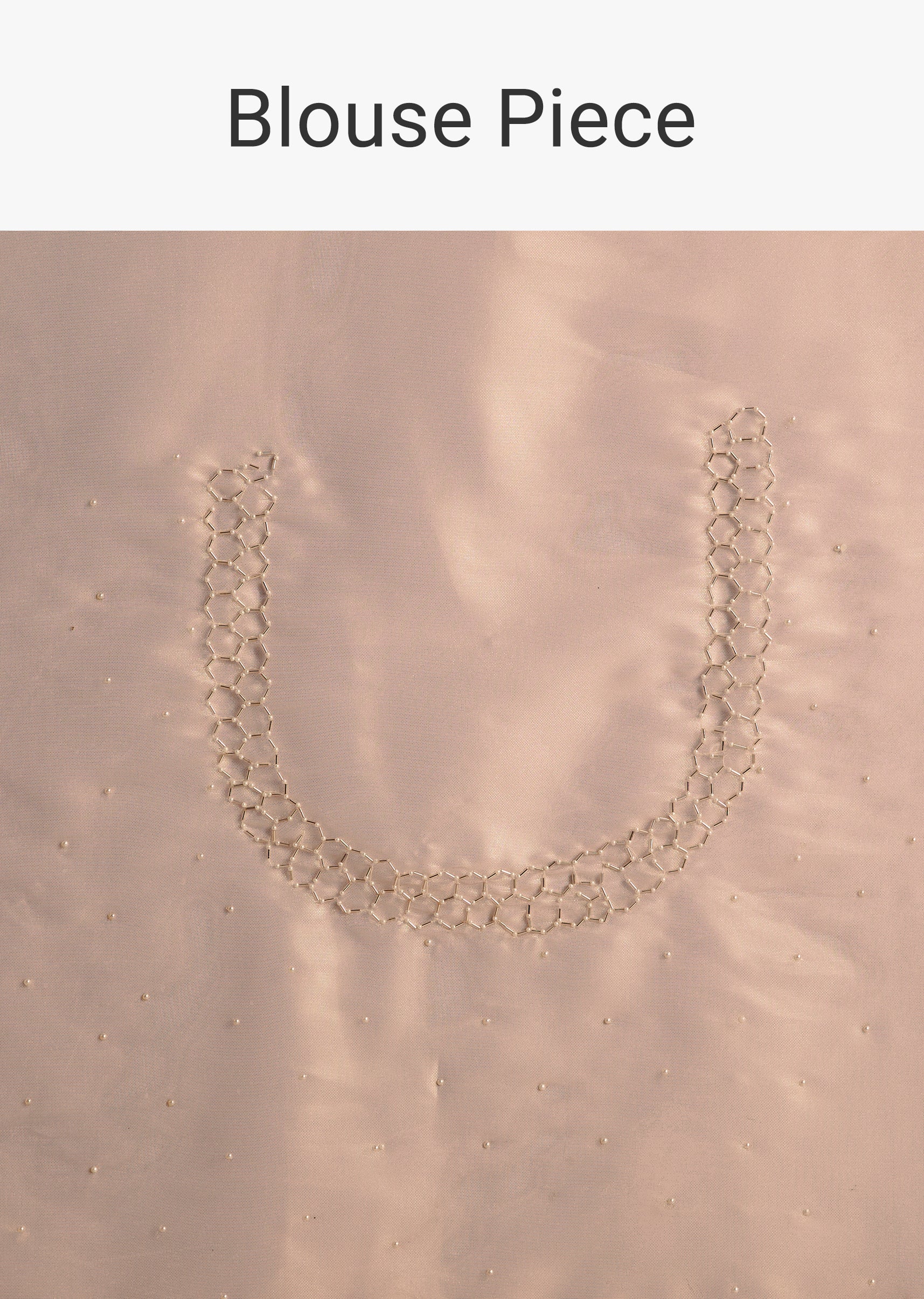 Peach Glass Tissue Saree With Cutdana And Beads Scallop Border - Image 9