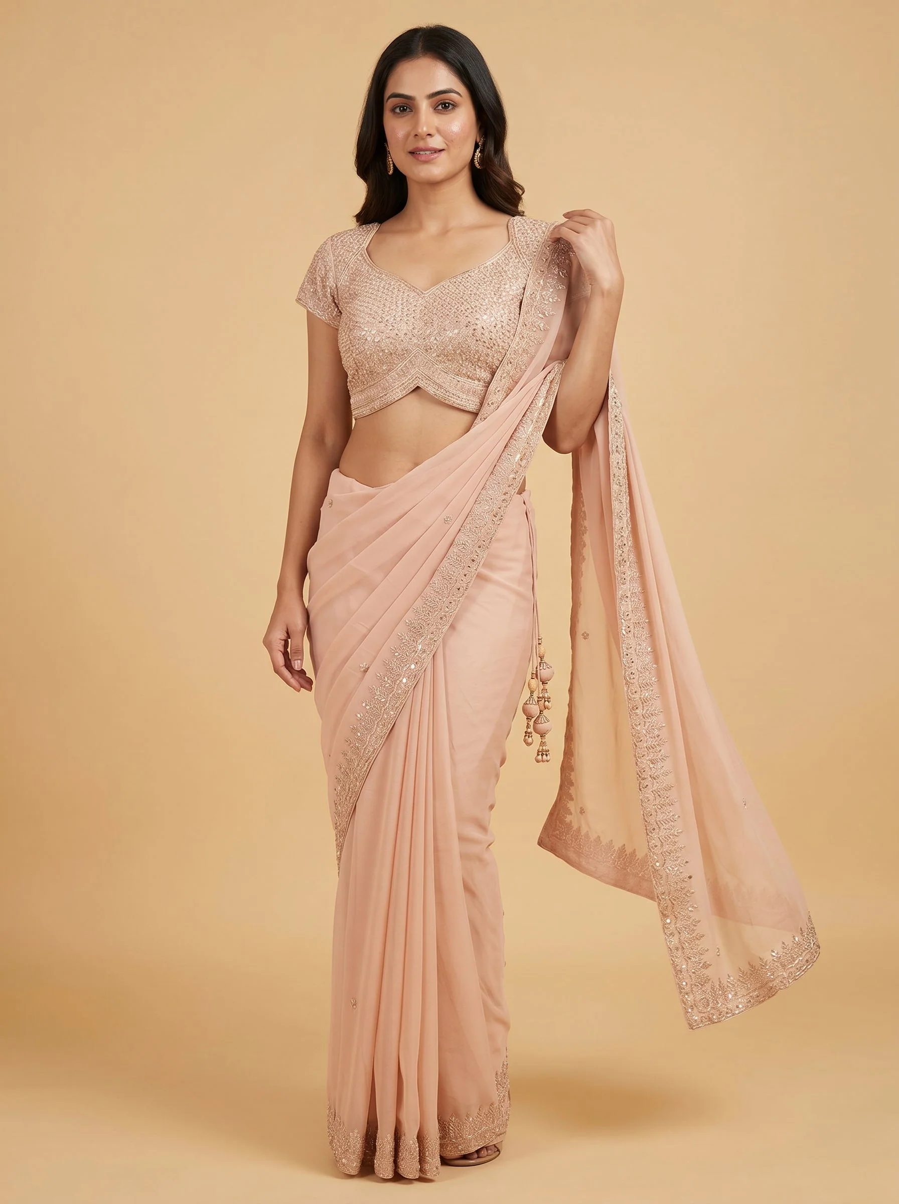 Peach Nectar Elegance Saree