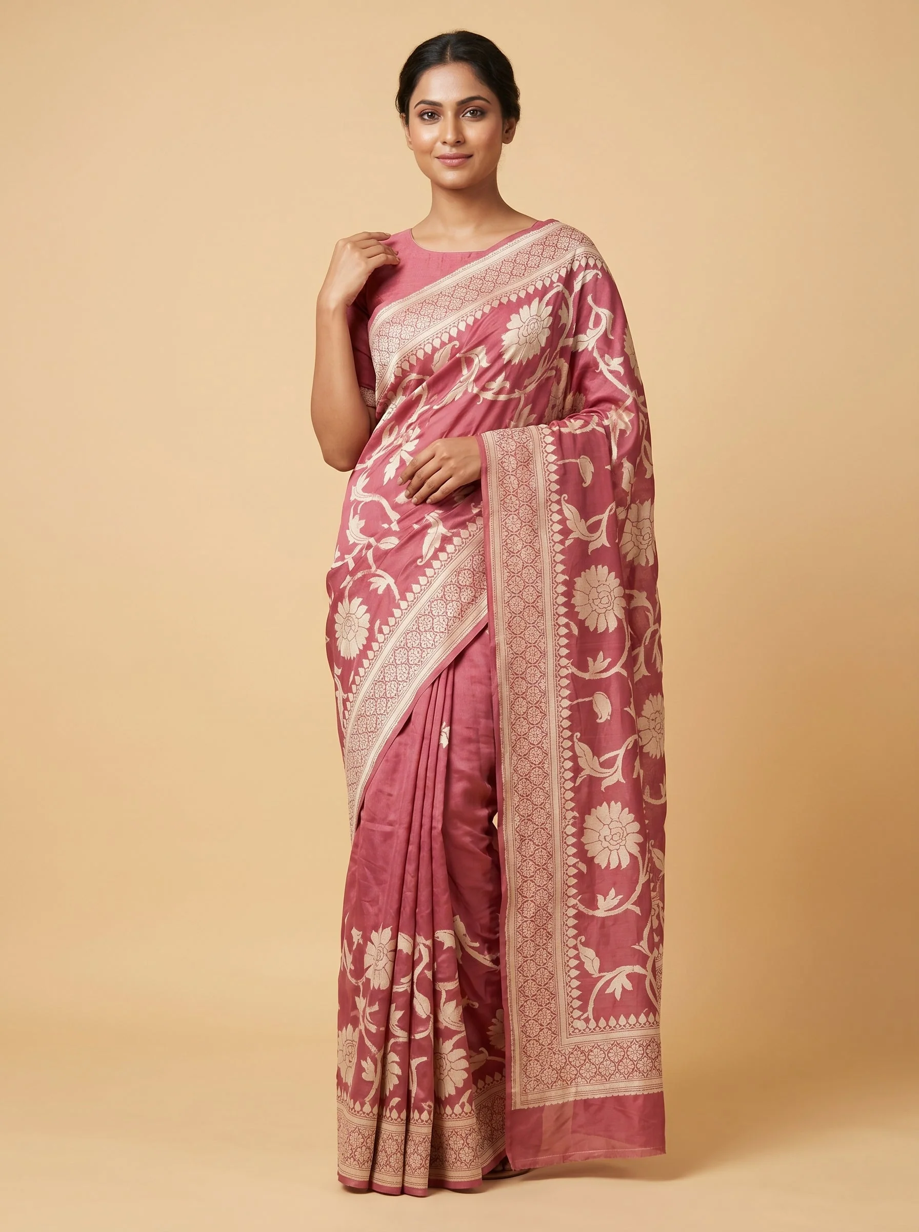 Peach Subtle Glow Handloom Saree