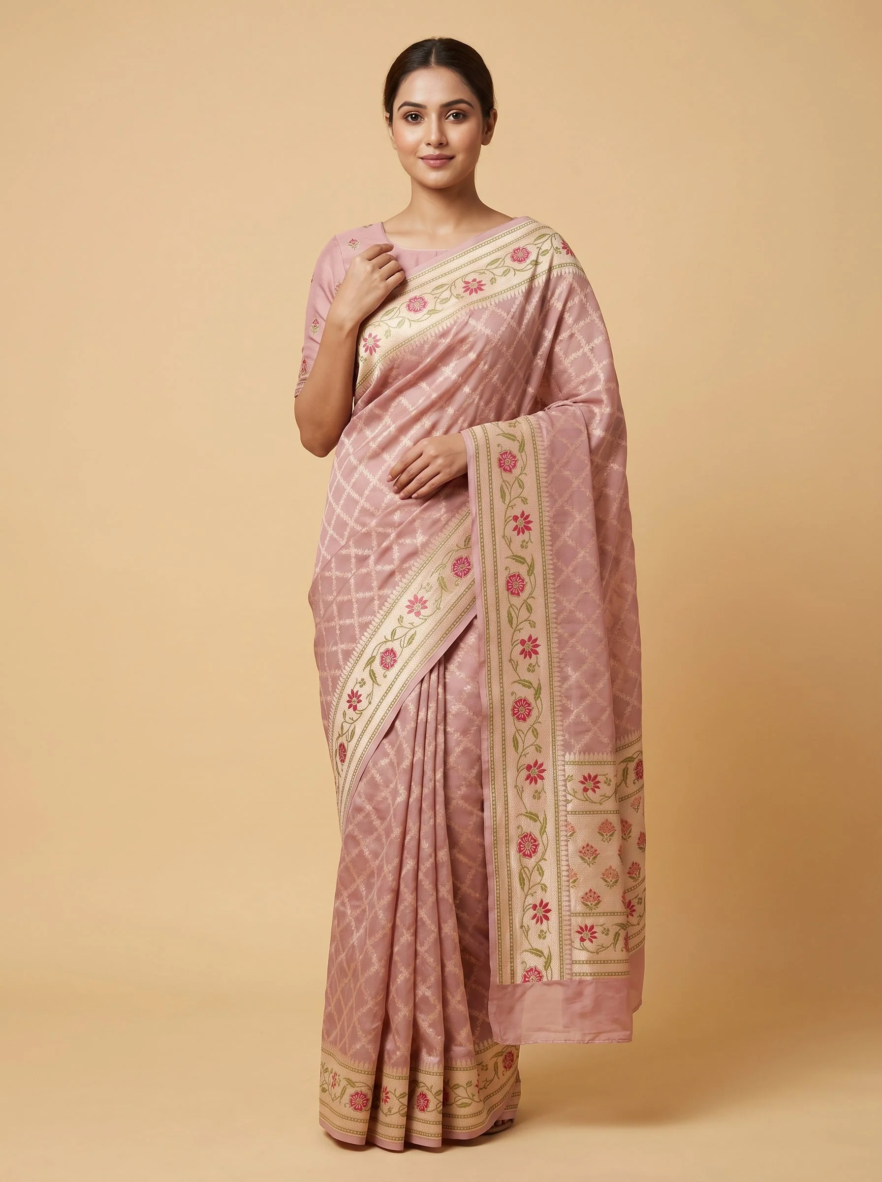 Peach Tender Glow Handloom Saree