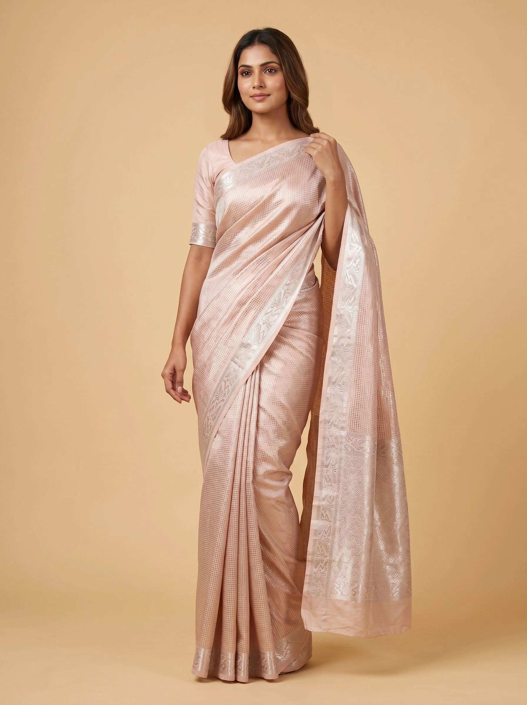 Peach Warm Glow Handloom Saree