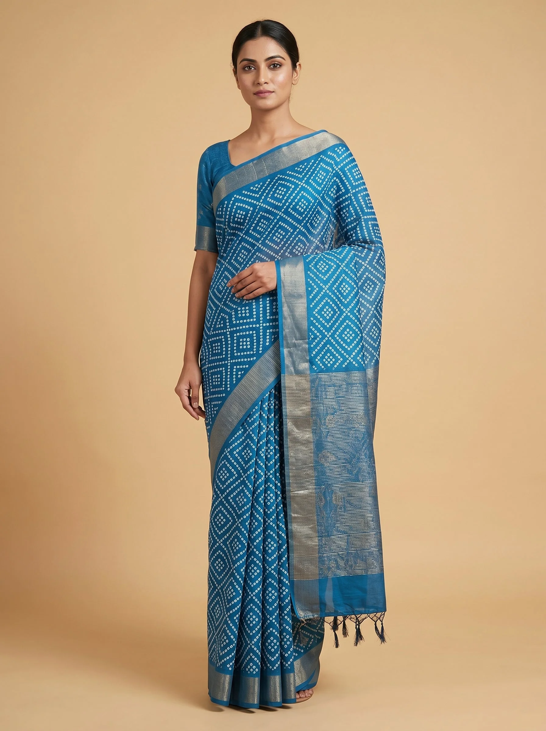 Peacock Blue Handloom Saree
