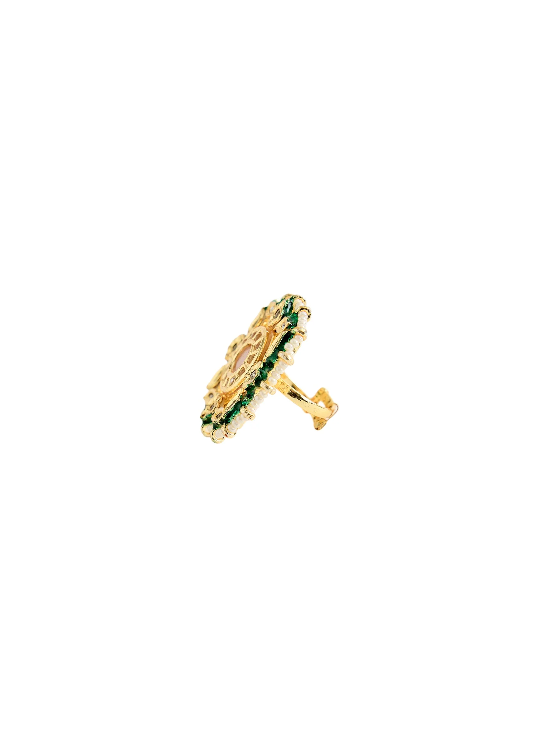 Pearl And Kundan Statement Ring - Image 3