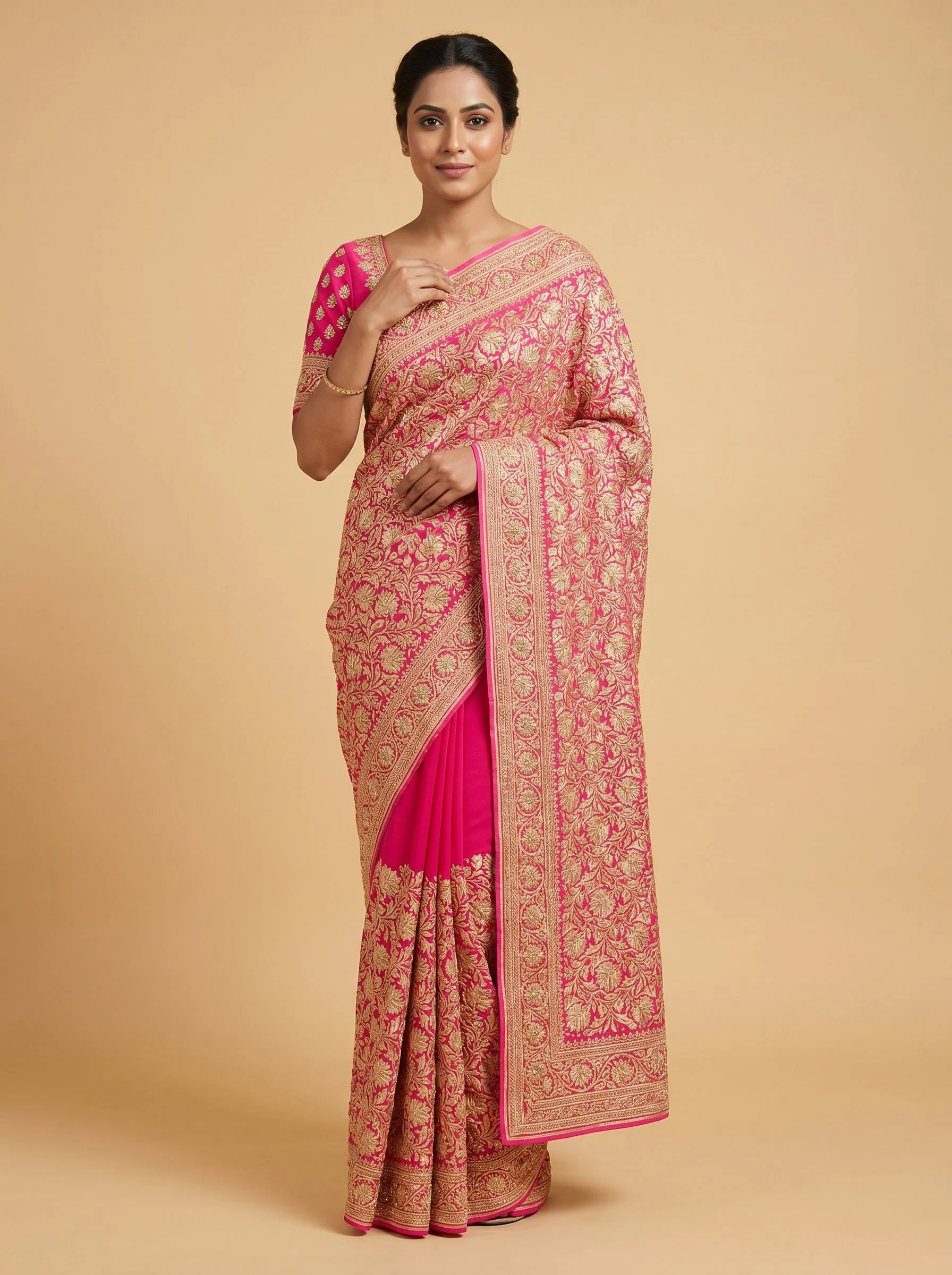 Pink Airy Flow Handloom Saree