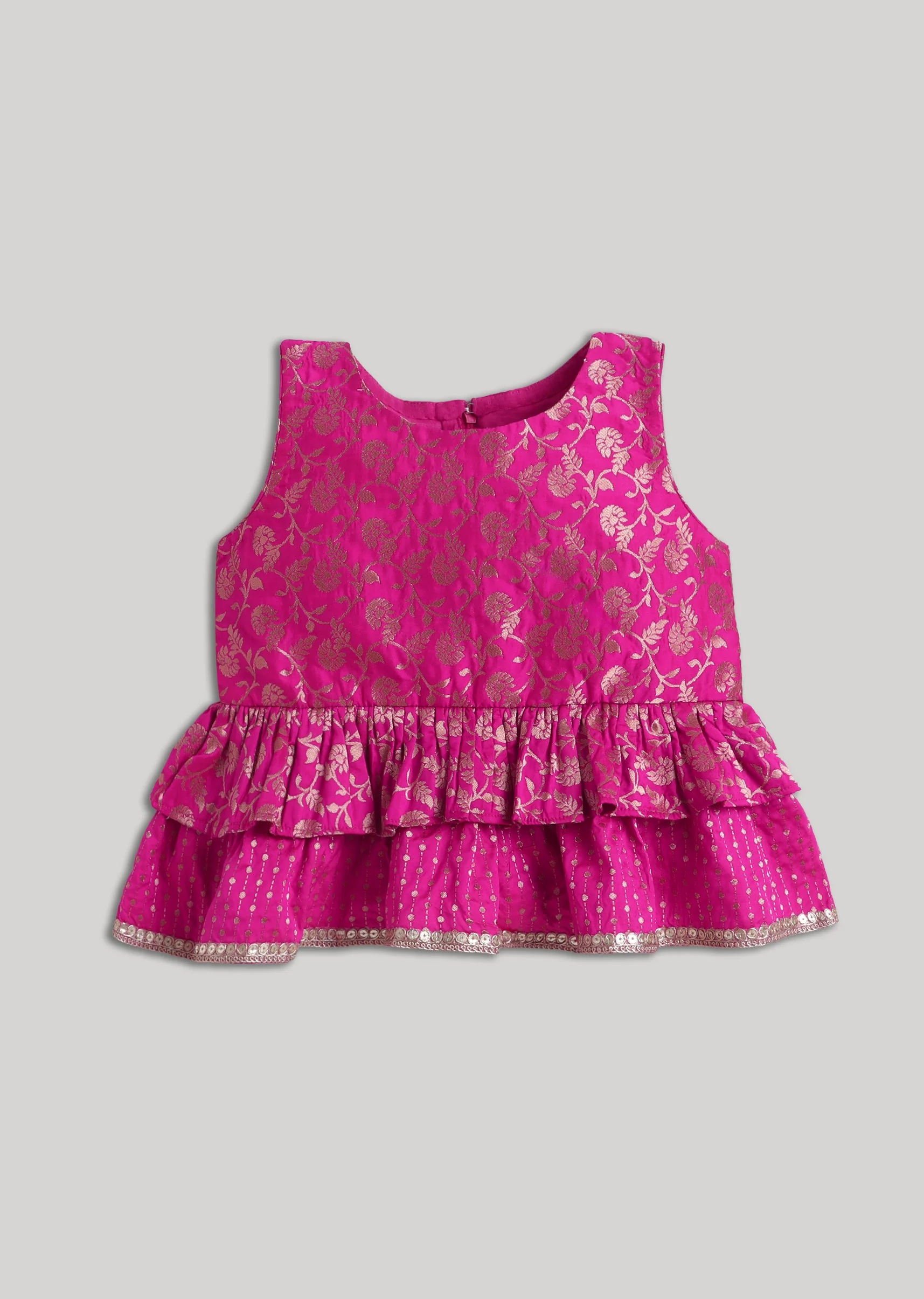 Pink Banarasi Silk Lehenga Set - Image 2