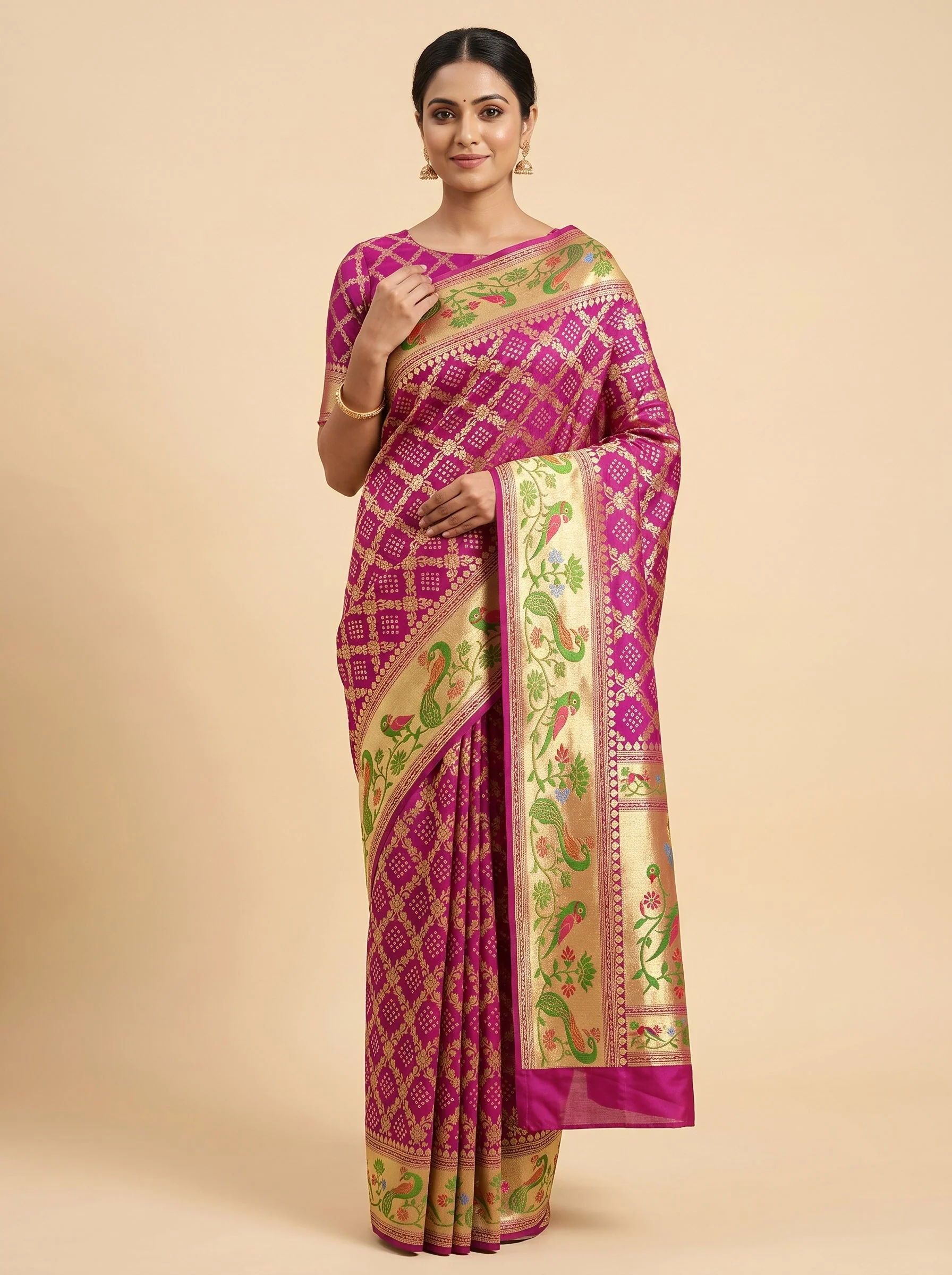 Pink Bandhani Saree with Fresh Appeal