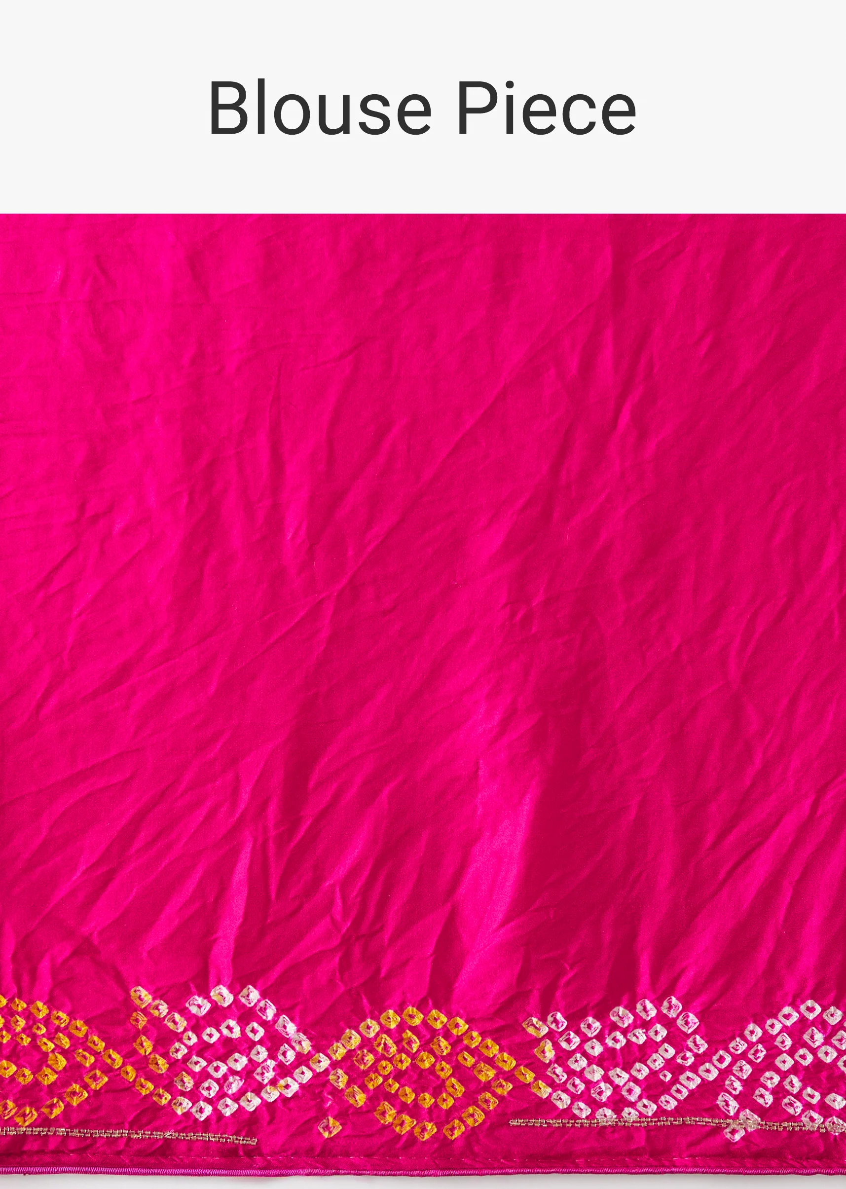 Pink Bandhani Saree With Gota Work - Image 9