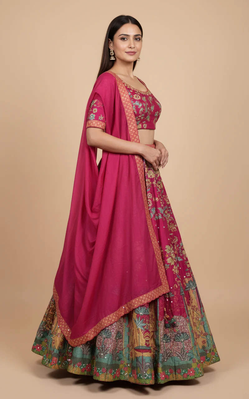 Pink Blush Bridesmaid Lehenga - Image 2