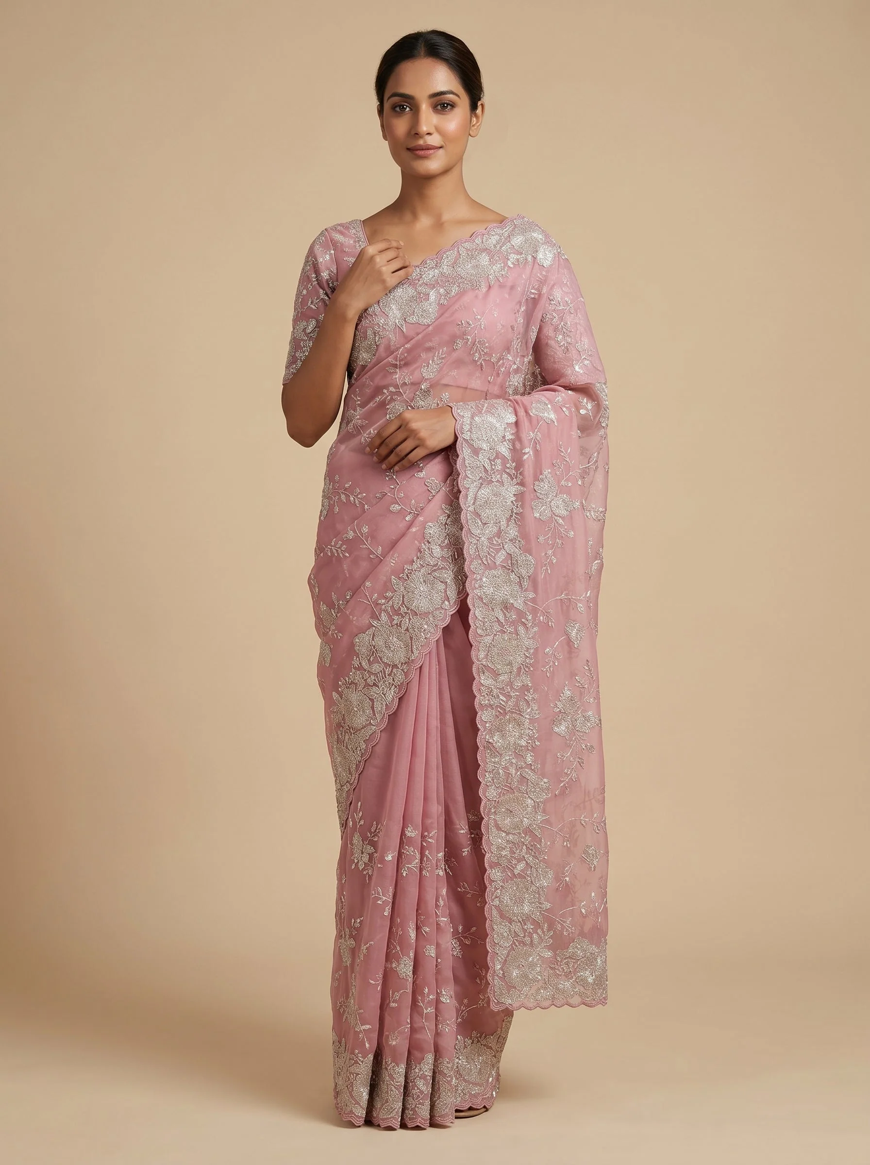 Pink Blush Drape Handloom Saree