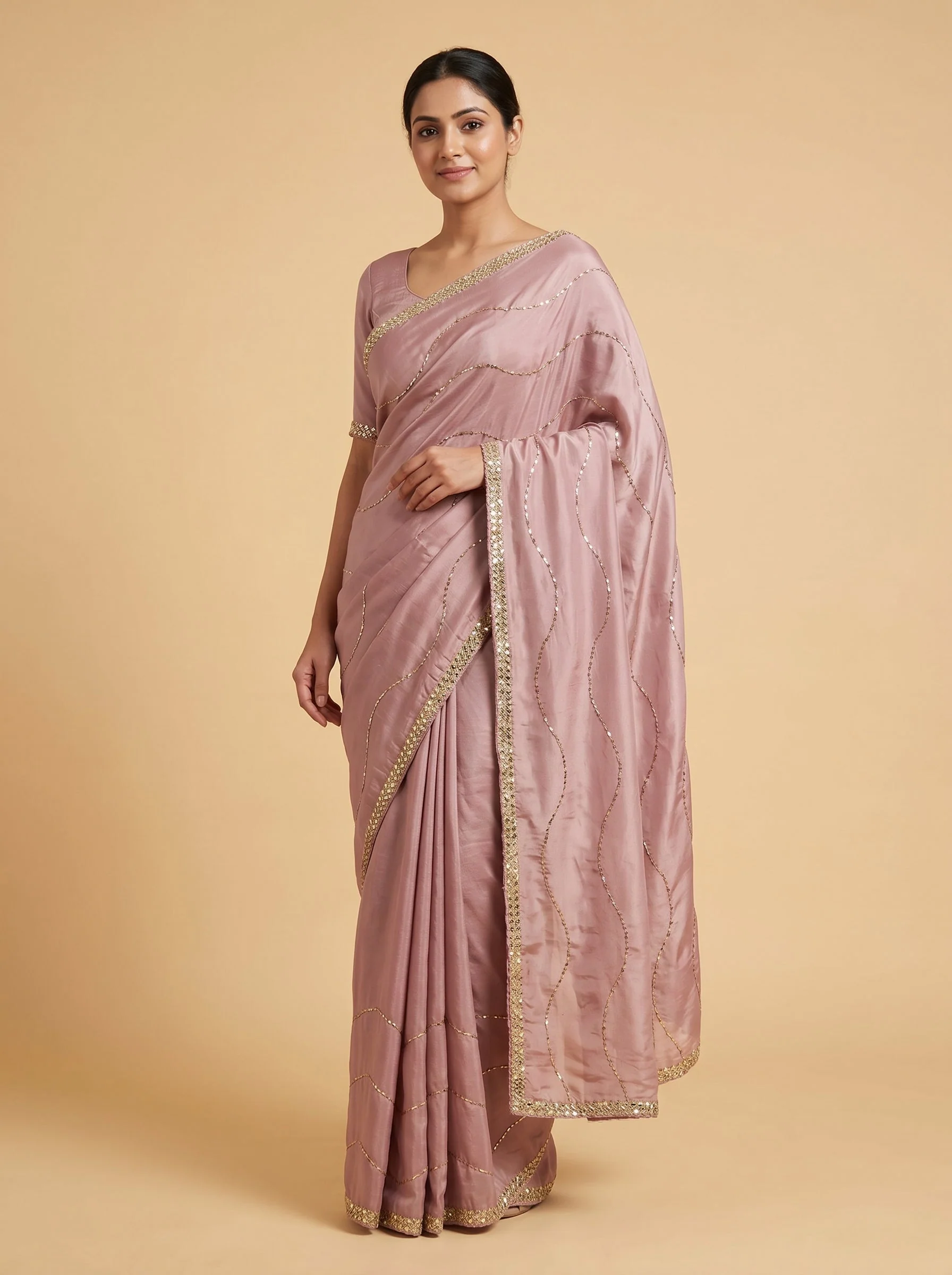 Pink Blush Radiance Embroidered Saree