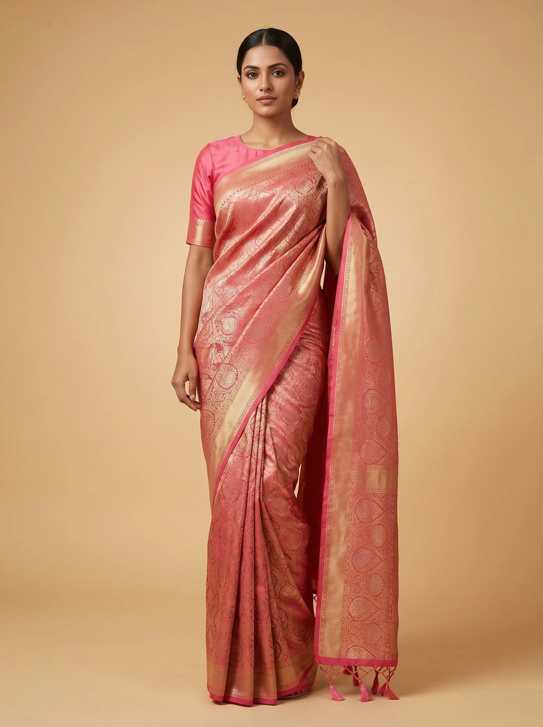 Pink Candy Glow Handloom Saree