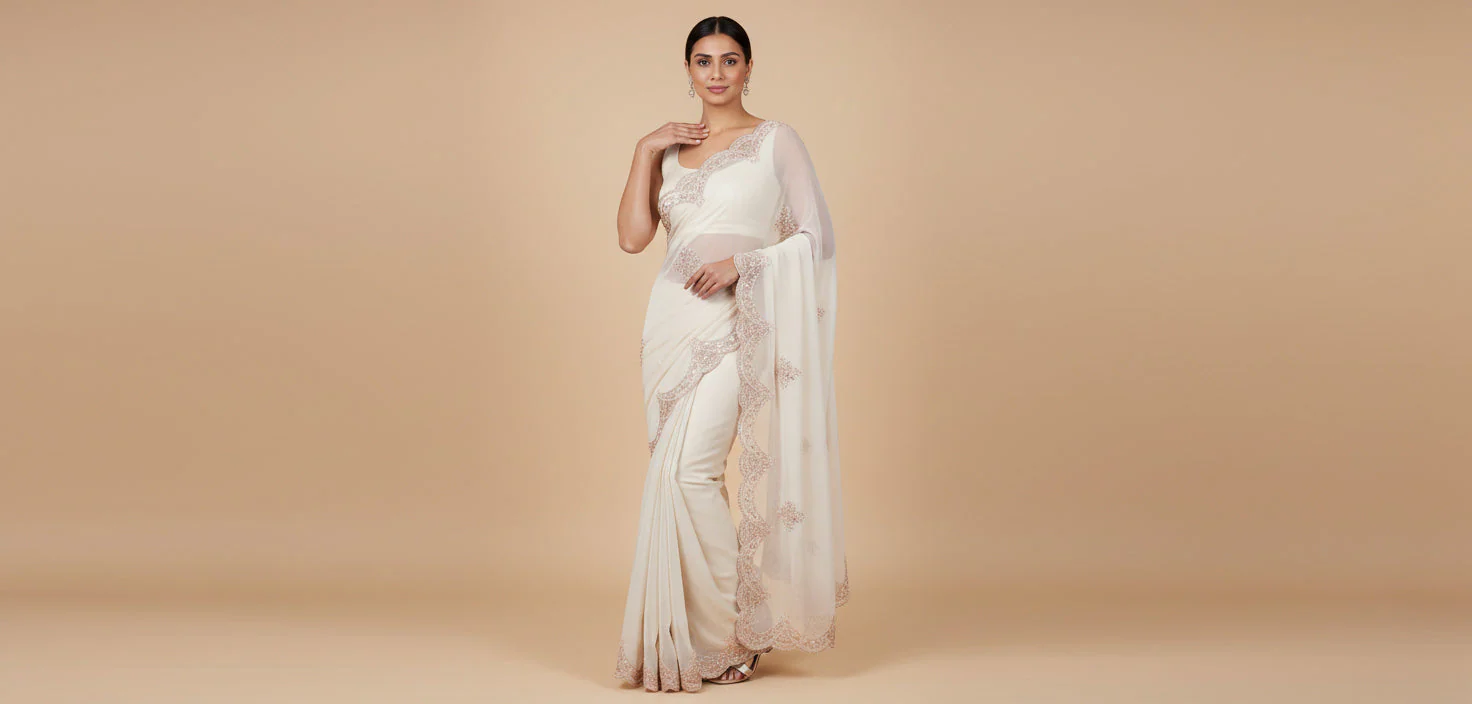 Pink Charming Embroidered Saree