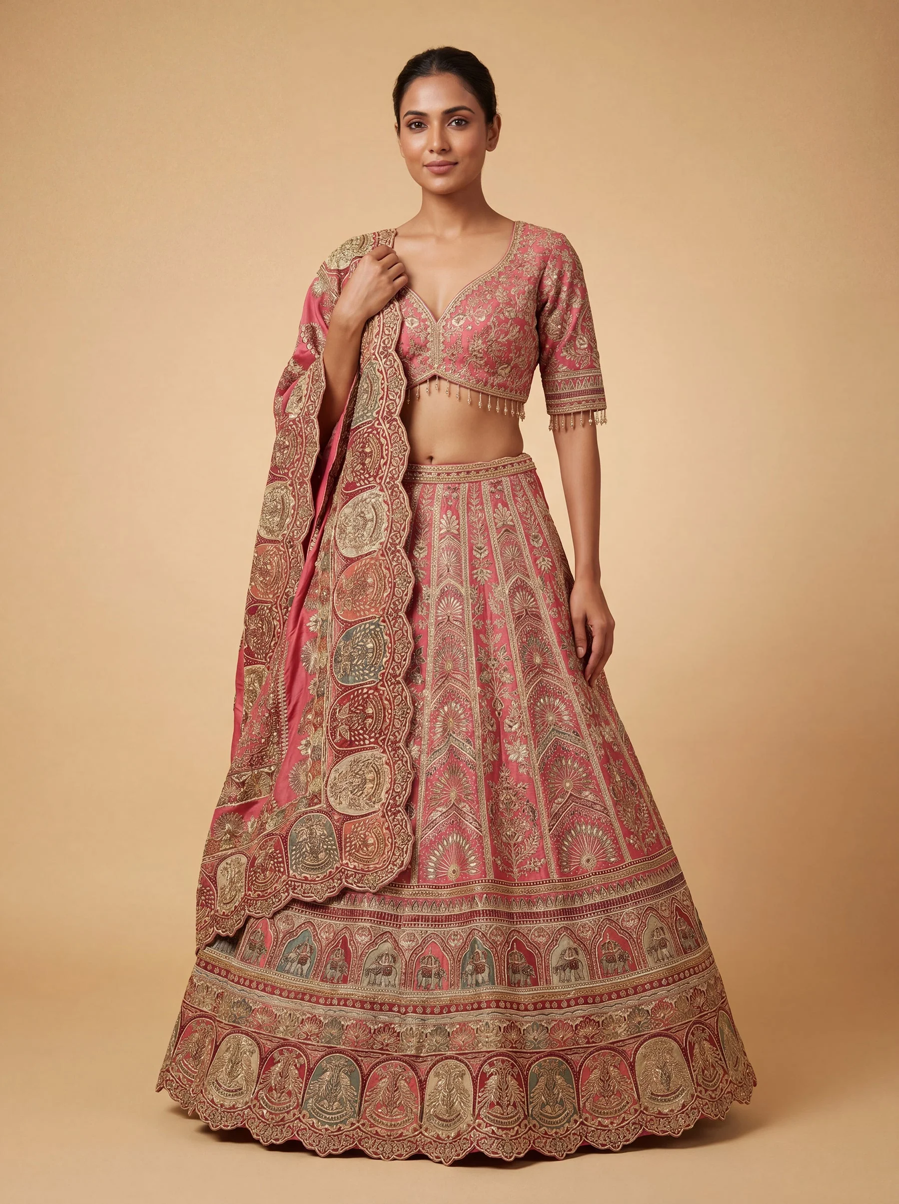 Pink Classic Heritage Lehenga