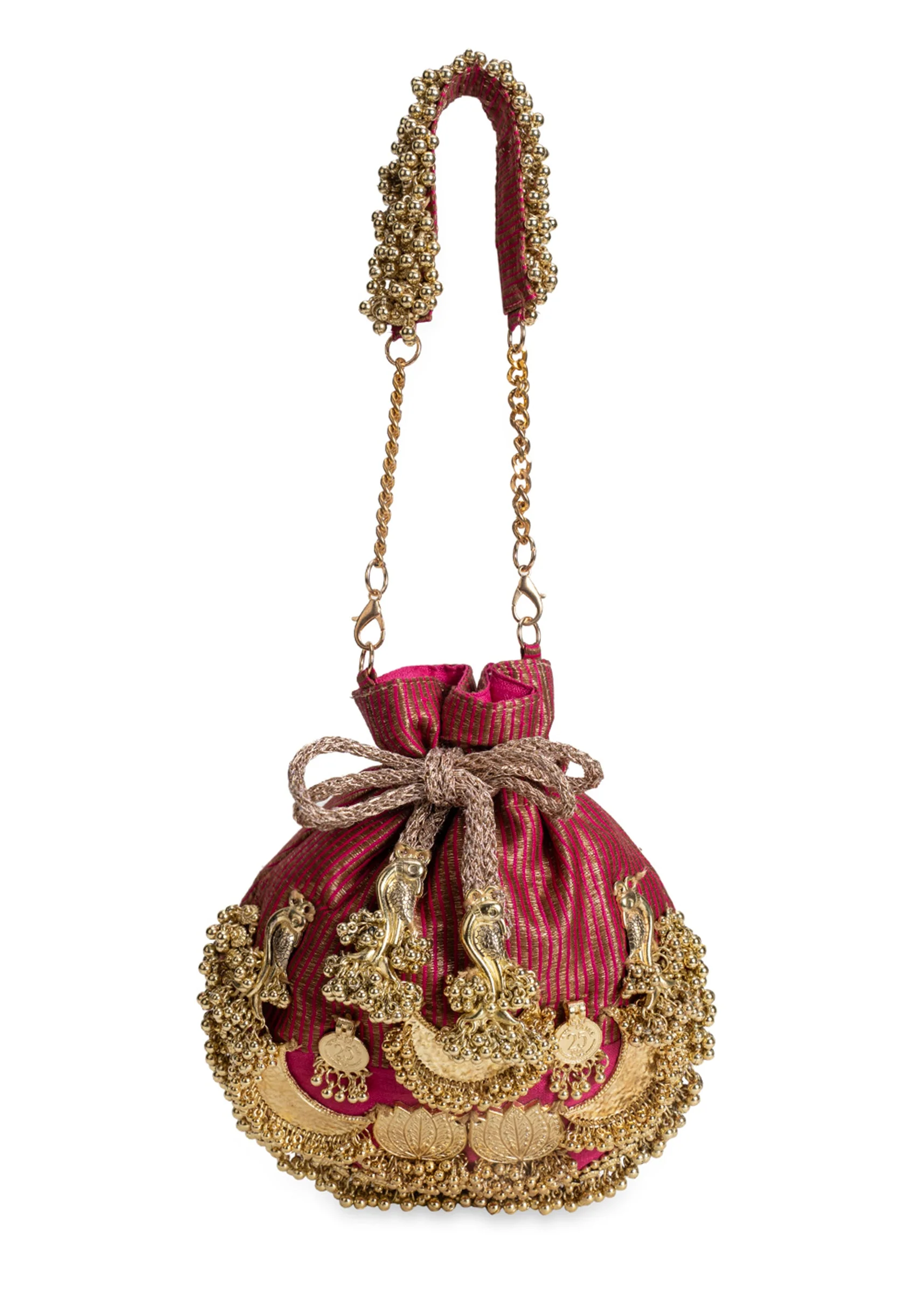 Pink Cotton Potli Bag - Image 2