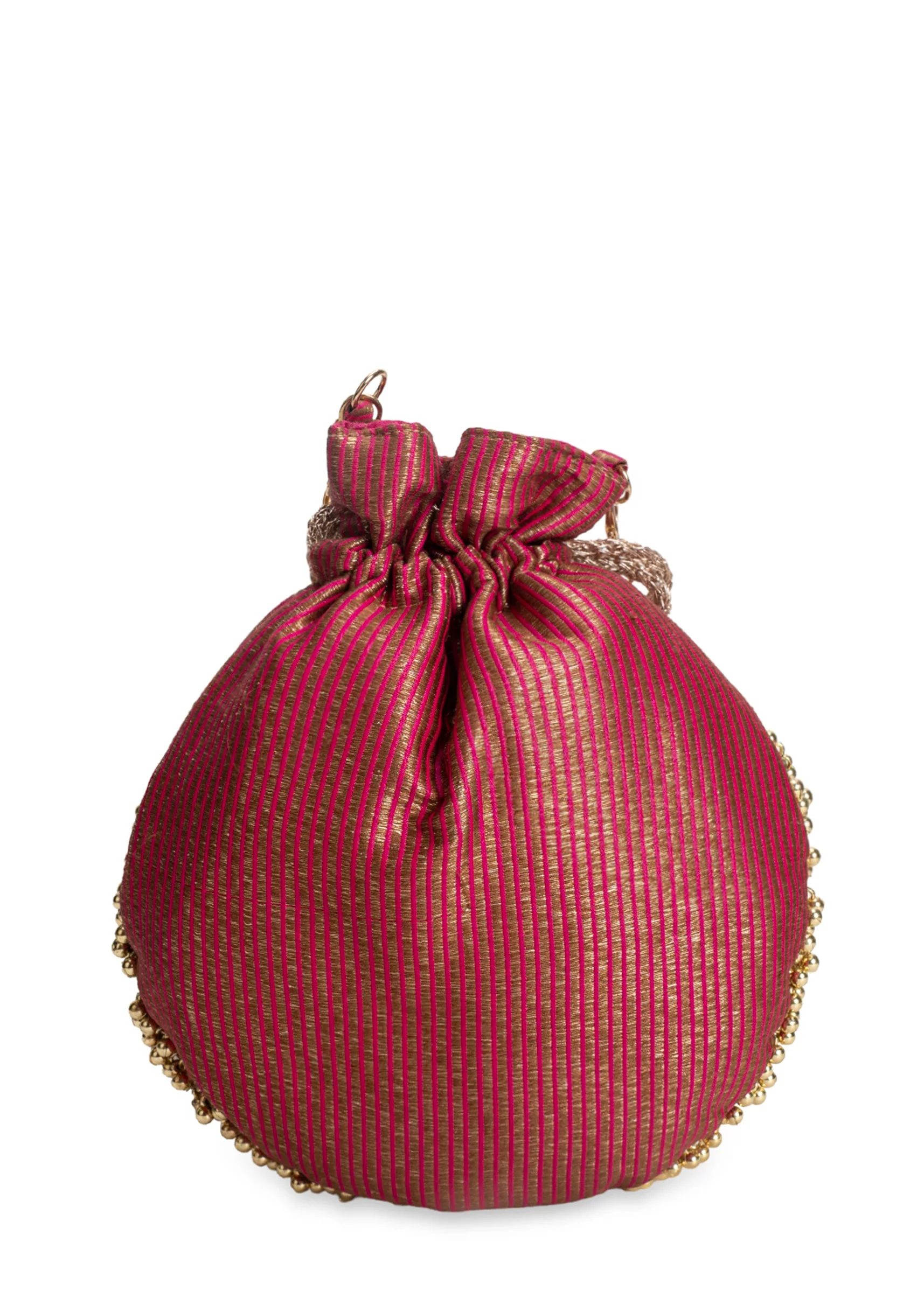Pink Cotton Potli Bag - Image 6