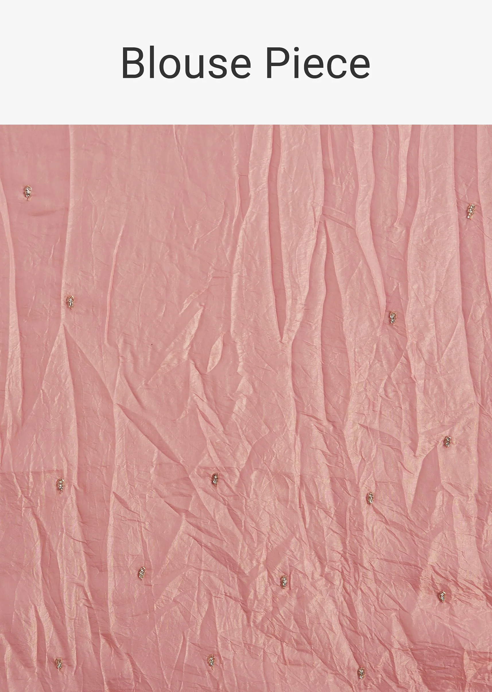 Pink Crepe Tissue Saree With Moti Beads And Cutdana Embroidery - Image 10