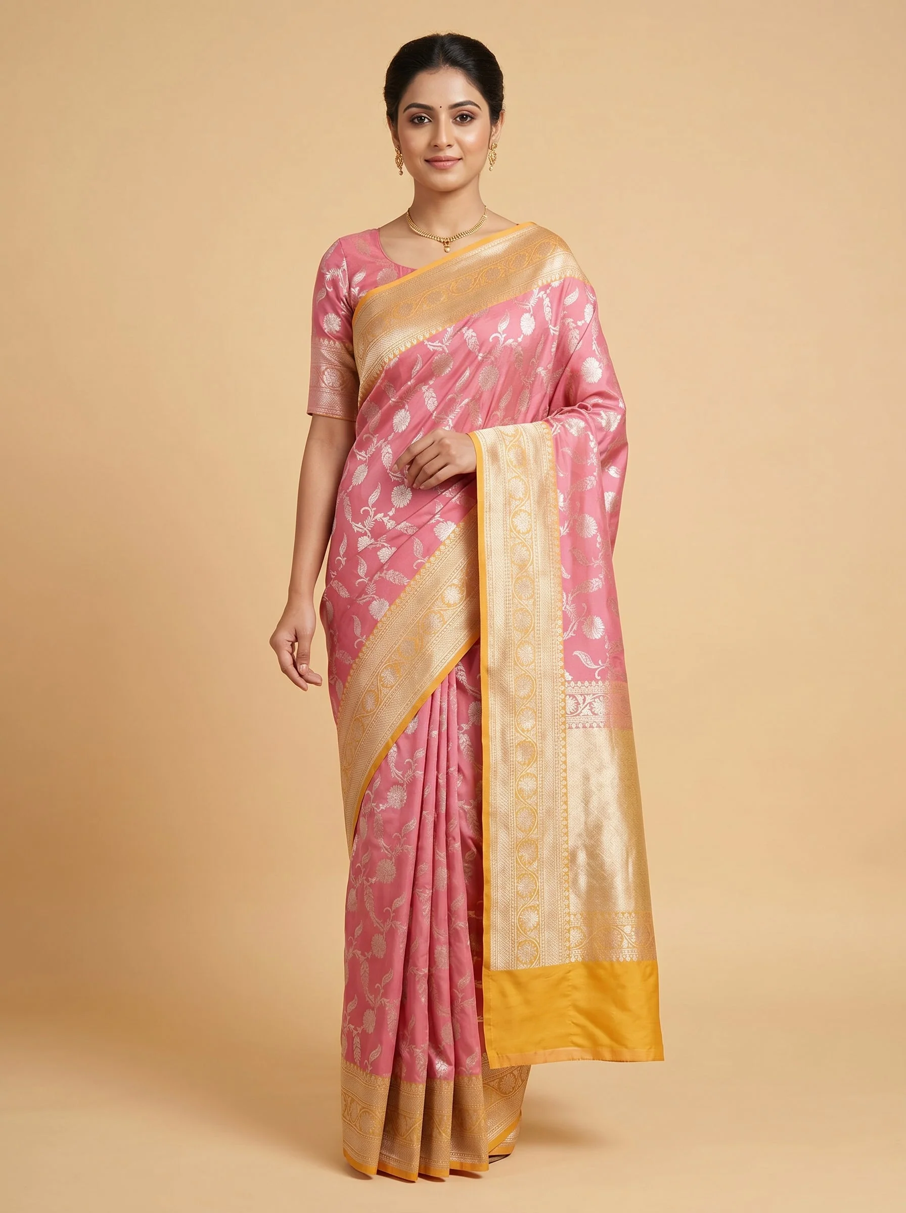 Pink Delicate Bloom Saree